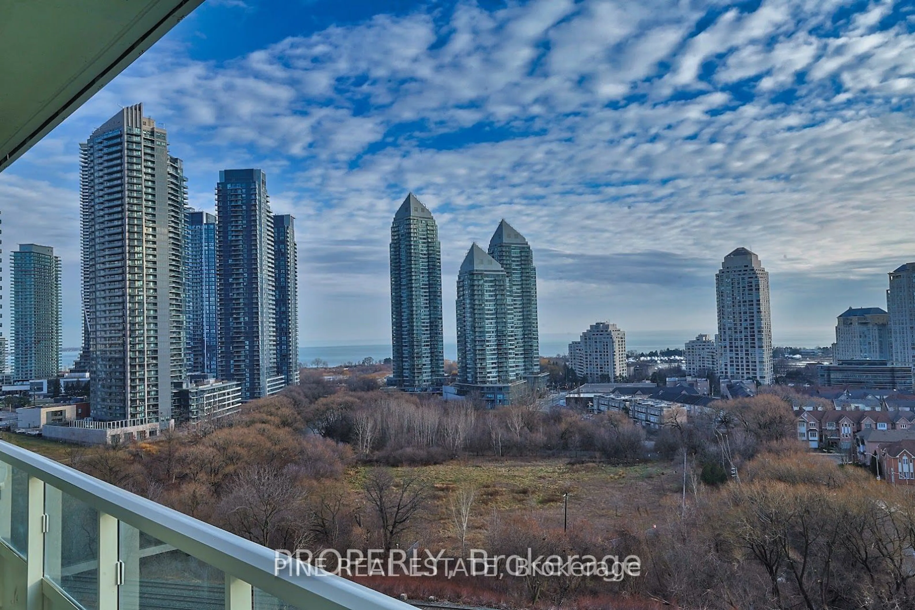 A pic from outside/outdoor area/front of a property/back of a property/a pic from drone, city buildings view from balcony for 251 Manitoba St #1306, Toronto Ontario M8Y 0C7