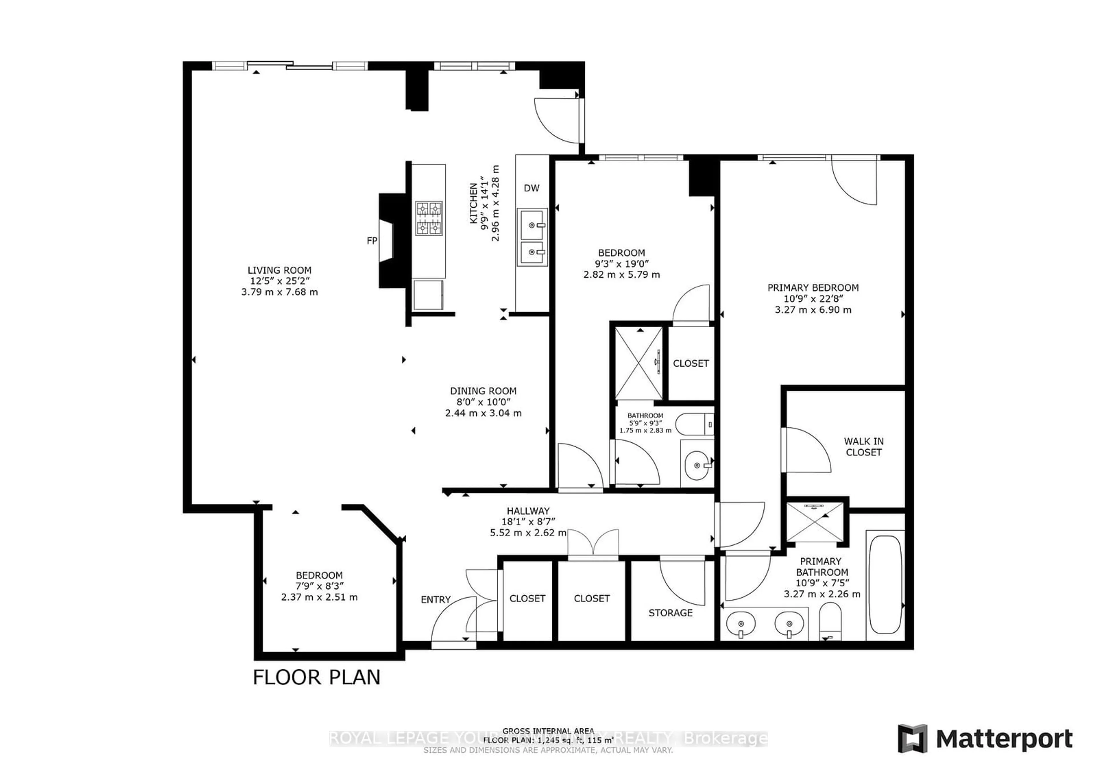 Floor plan for 3085 Bloor St #606, Toronto Ontario M8X 1C9