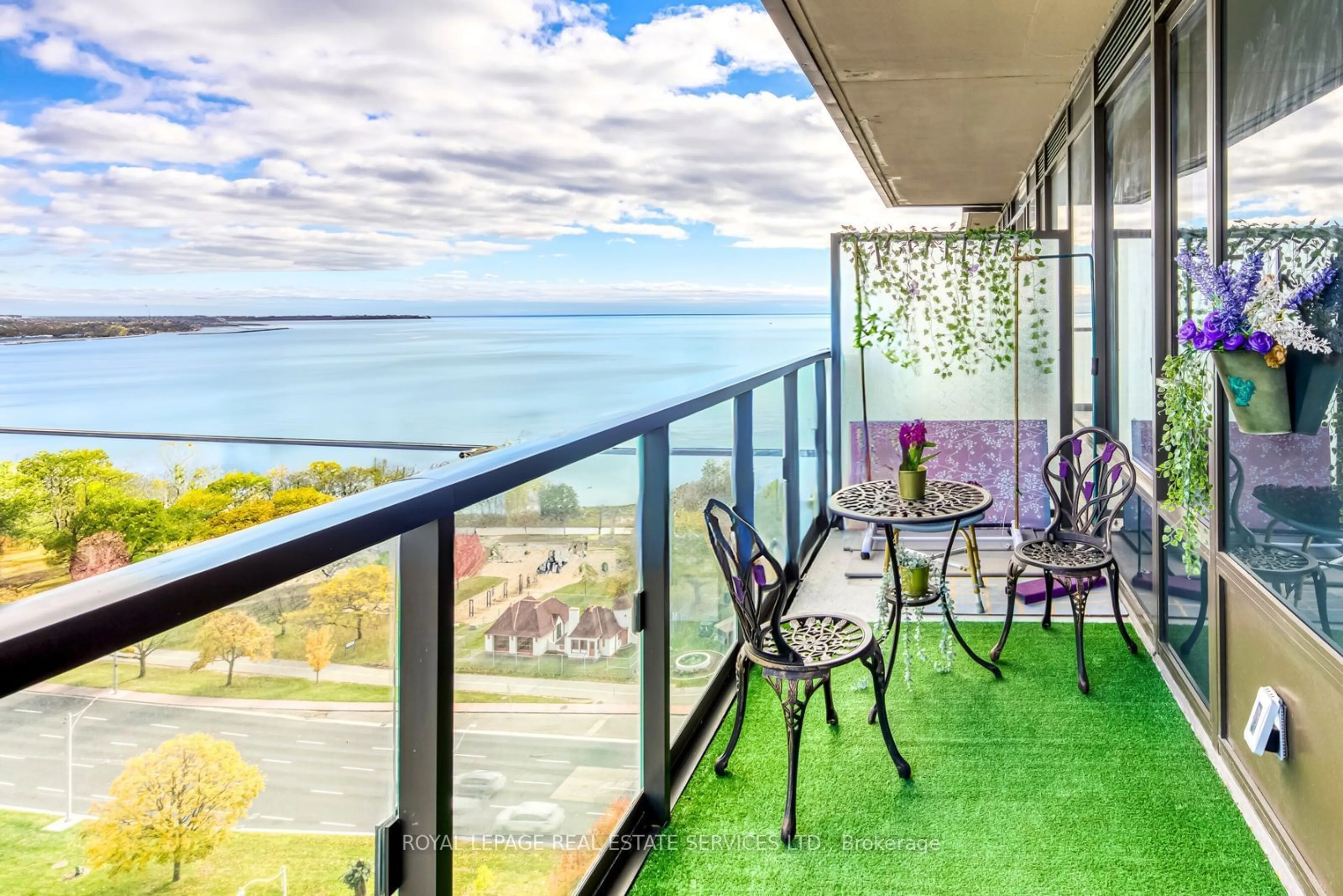 Balcony in the apartment, water/lake/river/ocean view for 1926 Lake Shore Blvd #1805, Toronto Ontario M6S 1A1