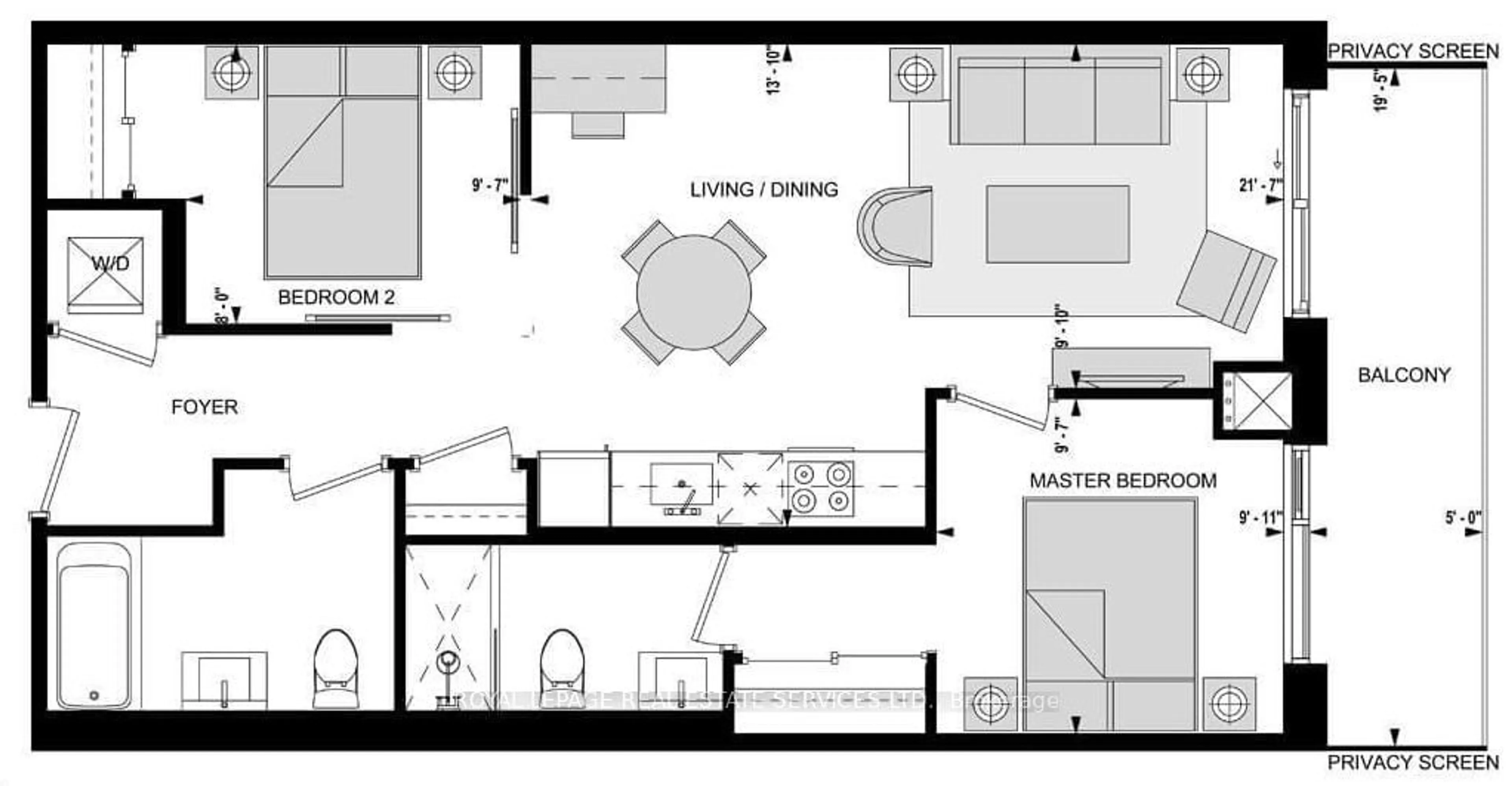 Floor plan for 1926 Lake Shore Blvd #1805, Toronto Ontario M6S 1A1