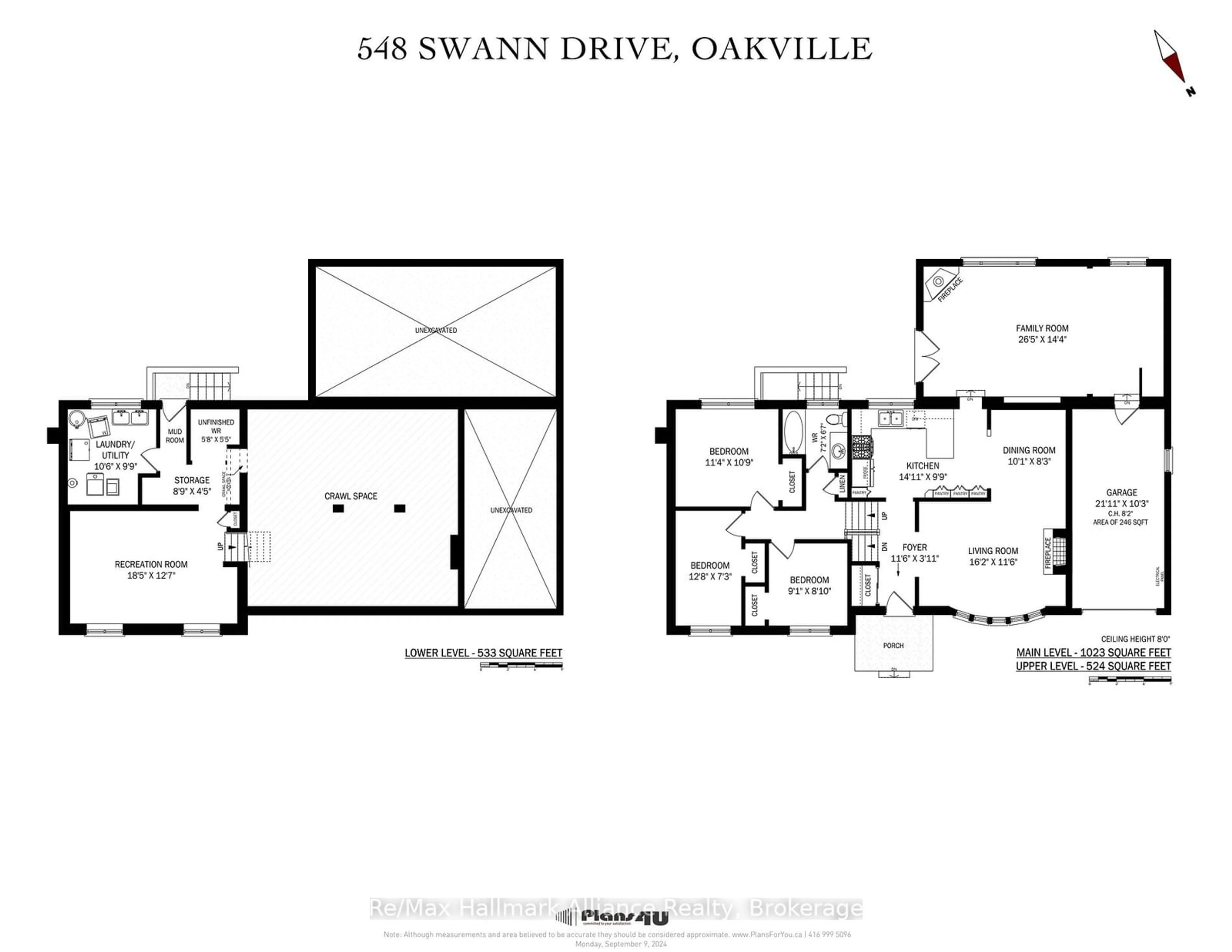 Floor plan for 548 Swann Dr, Oakville Ontario L6L 3X1