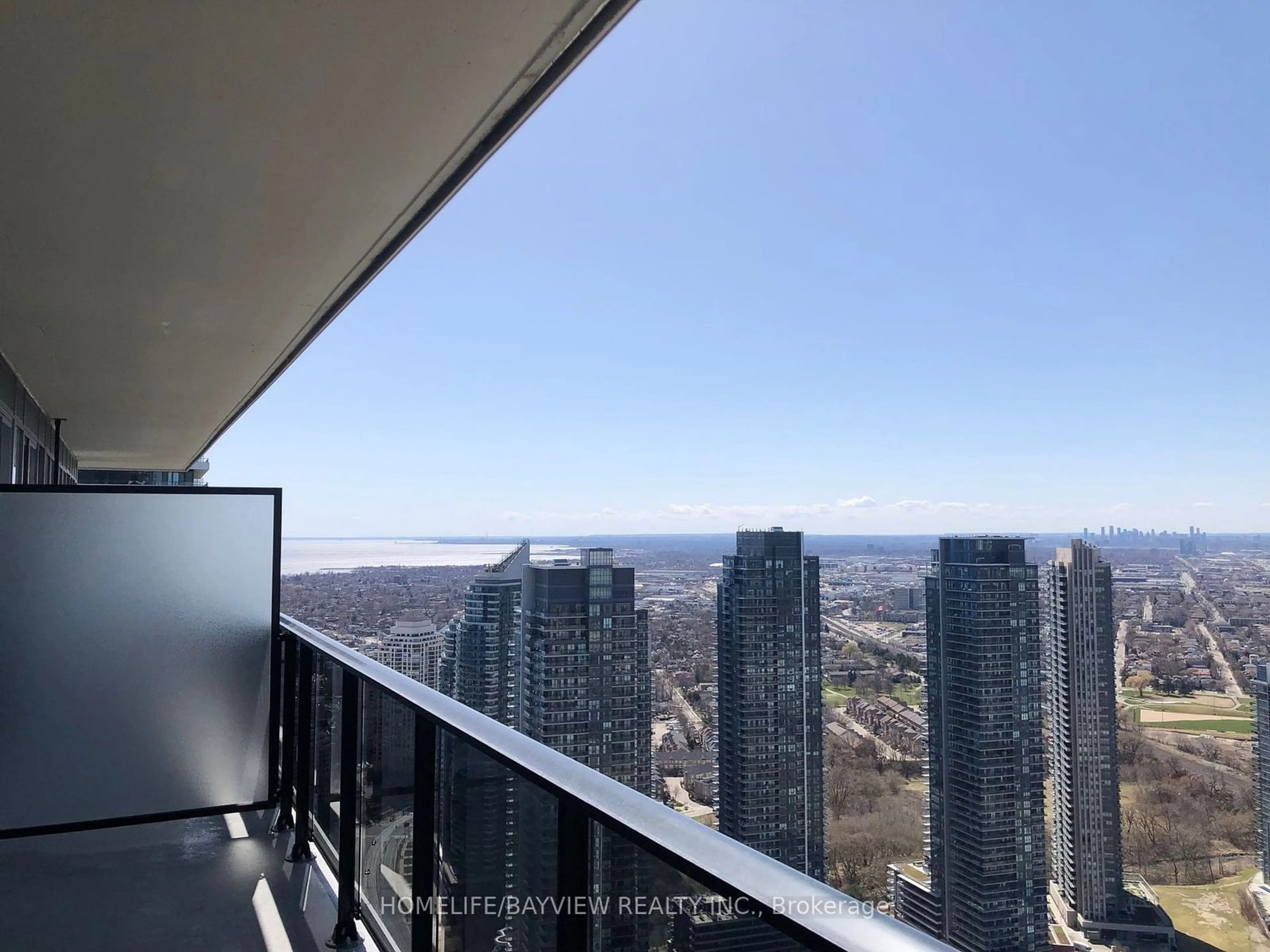 Balcony in the apartment, city buildings view from balcony for 70 Annie Craig Dr #5001, Toronto Ontario M8V 0G6