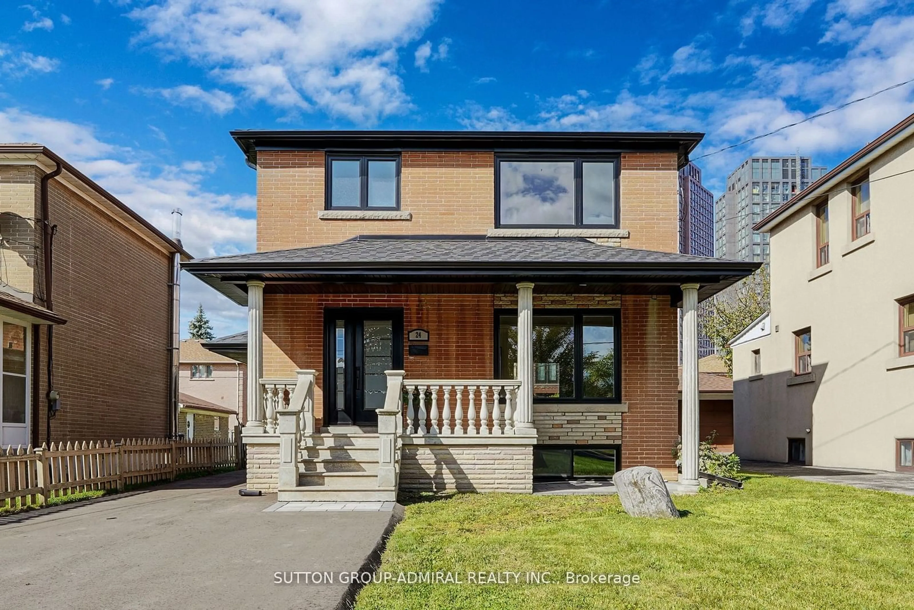 Home with brick exterior material, street for 24 Cartwright Ave, Toronto Ontario M6A 1T7