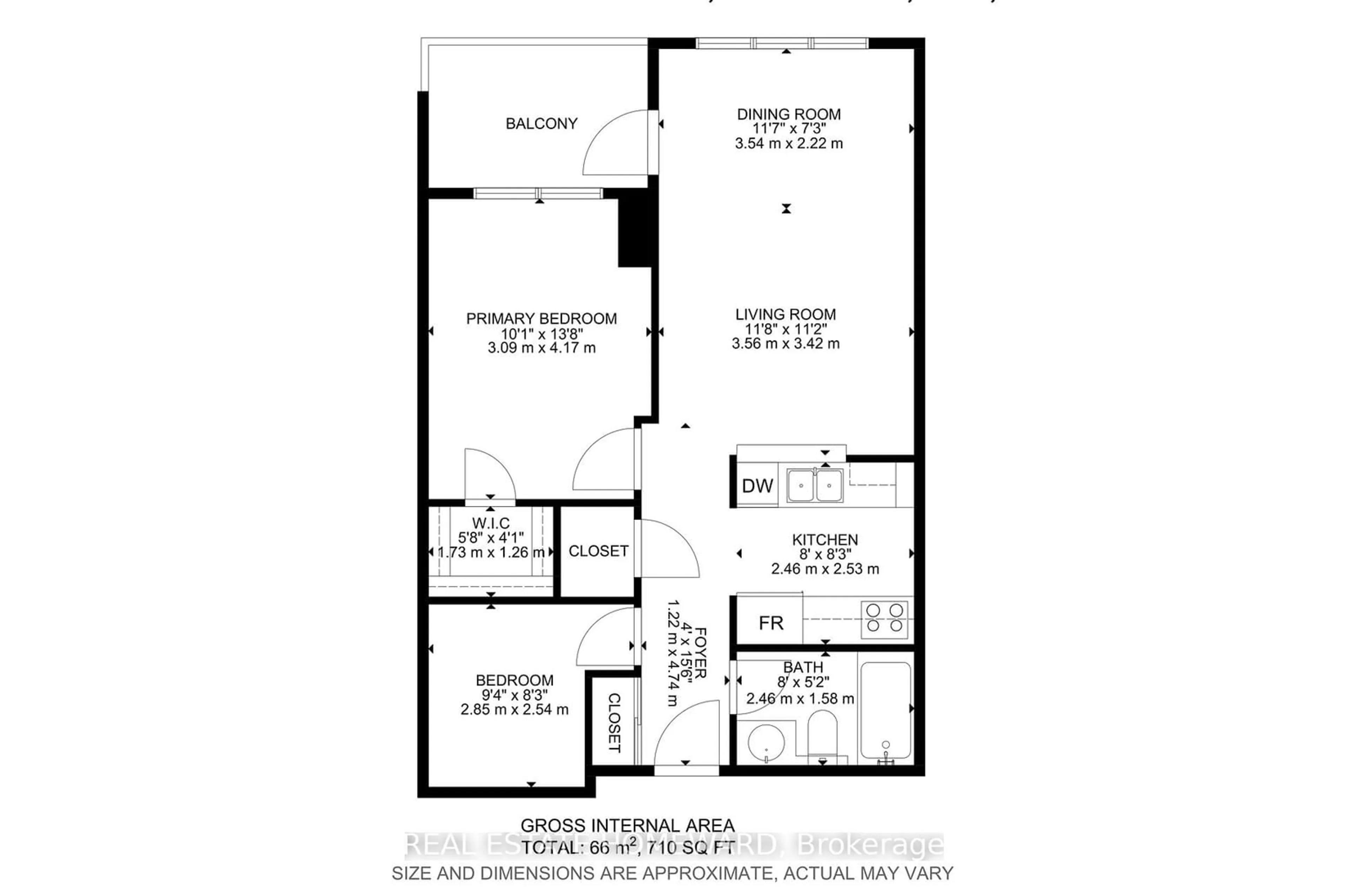 Floor plan for 700 Humberwood Blvd #1429, Toronto Ontario M9W 7J4