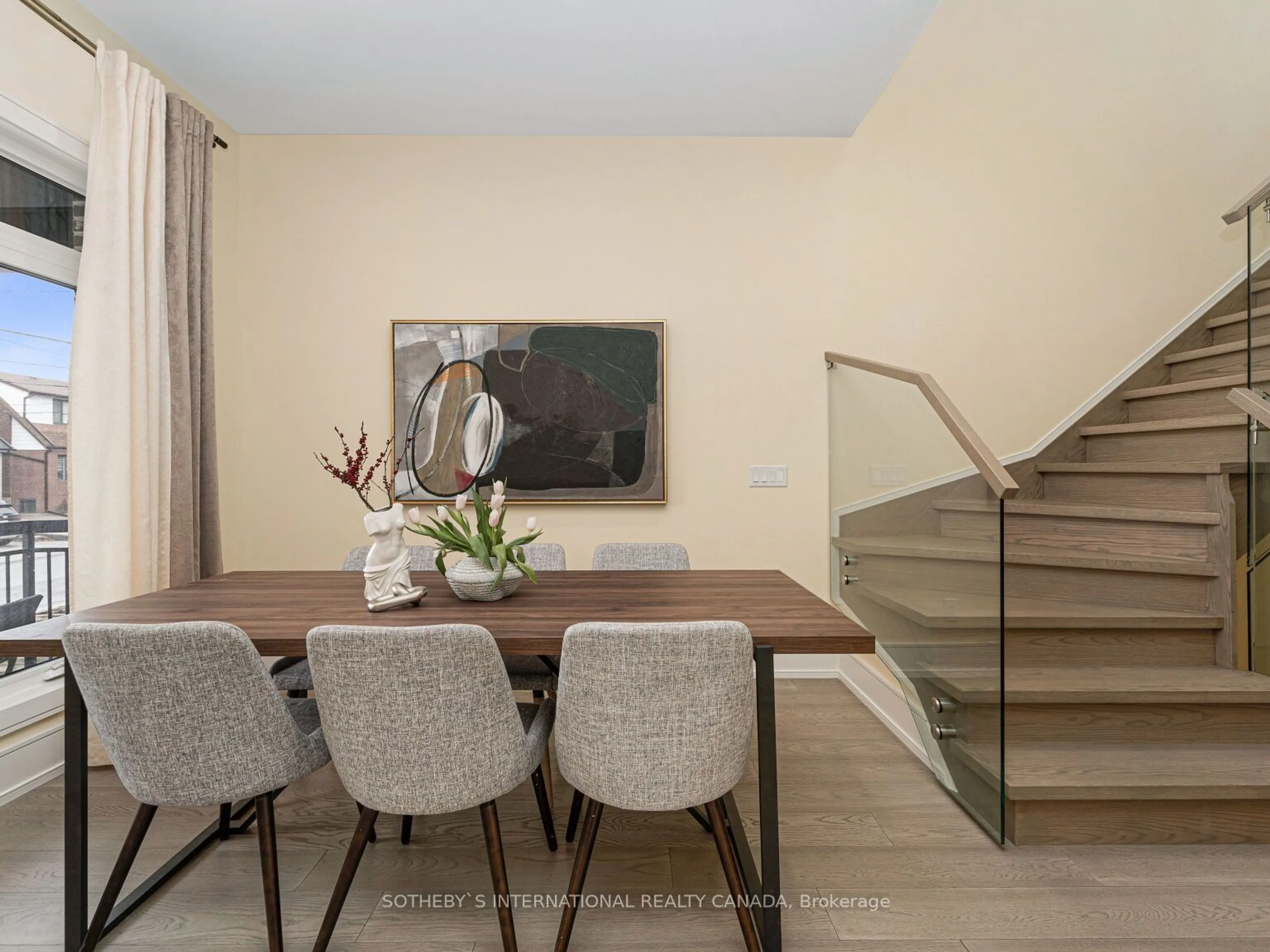 Dining room, wood/laminate floor for 137 Prescott Ave, Toronto Ontario M6N 3G9