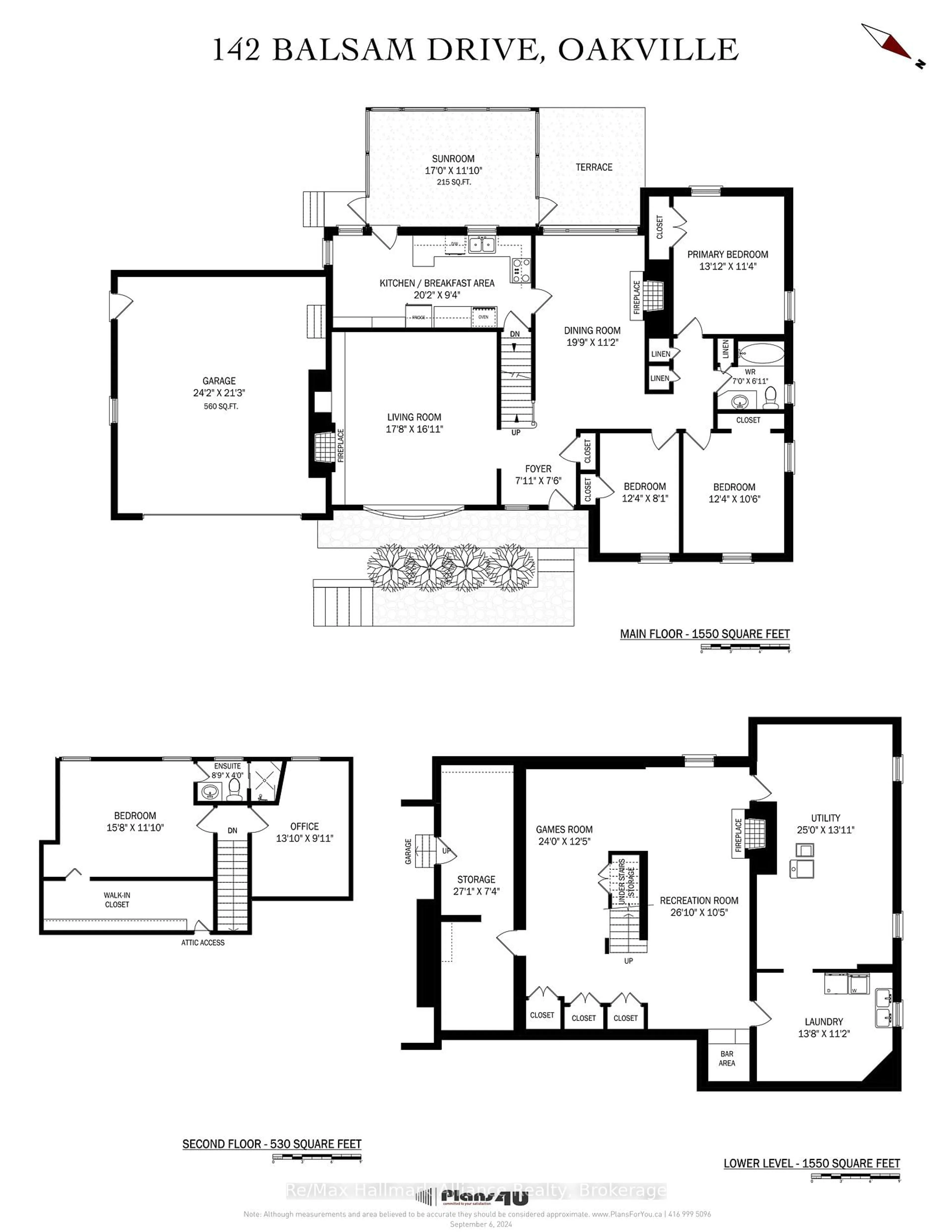 Floor plan for 142 Balsam Dr, Oakville Ontario L6J 3X5