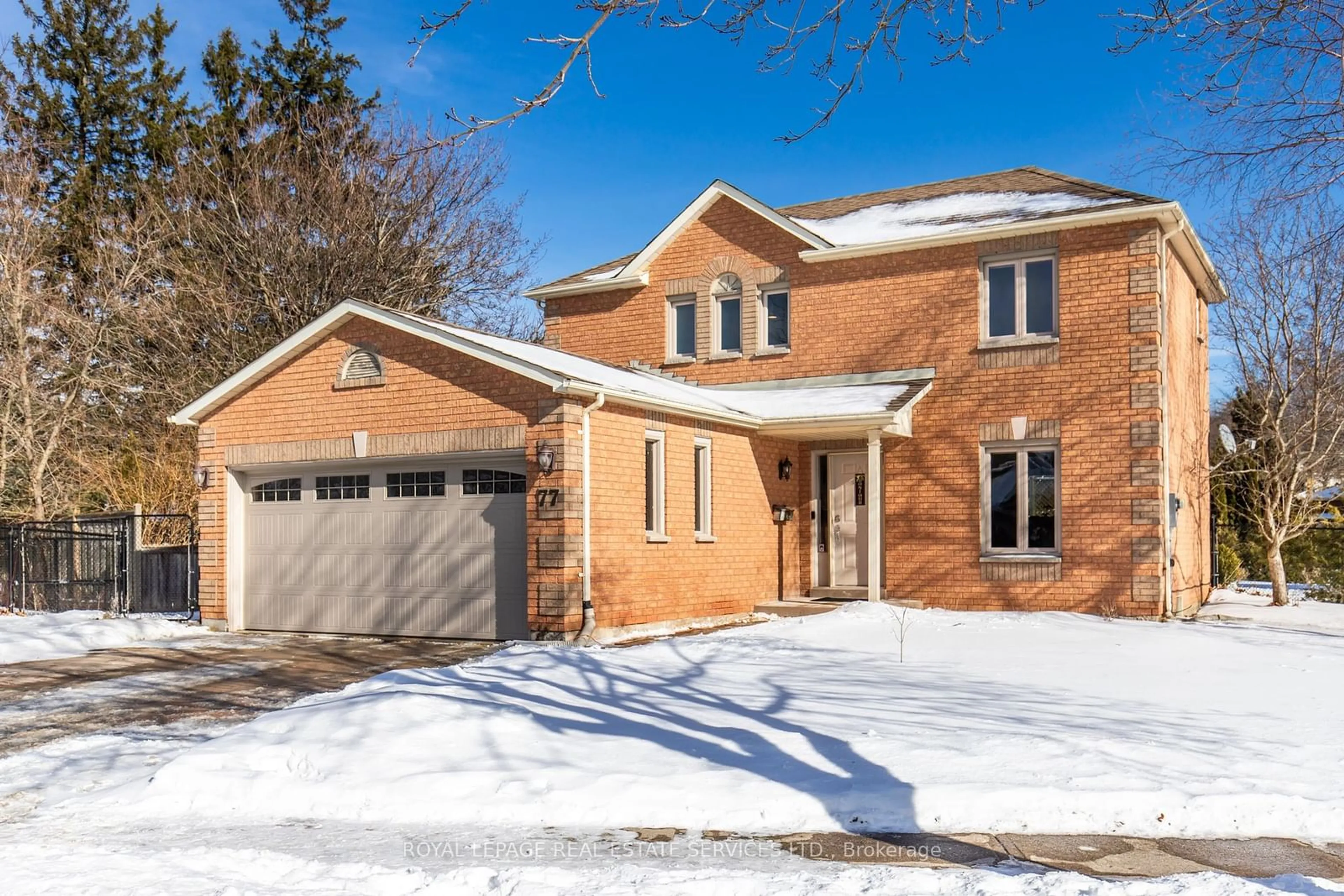 Home with brick exterior material, street for 77 Birchway Pl, Halton Hills Ontario L7J 2X4