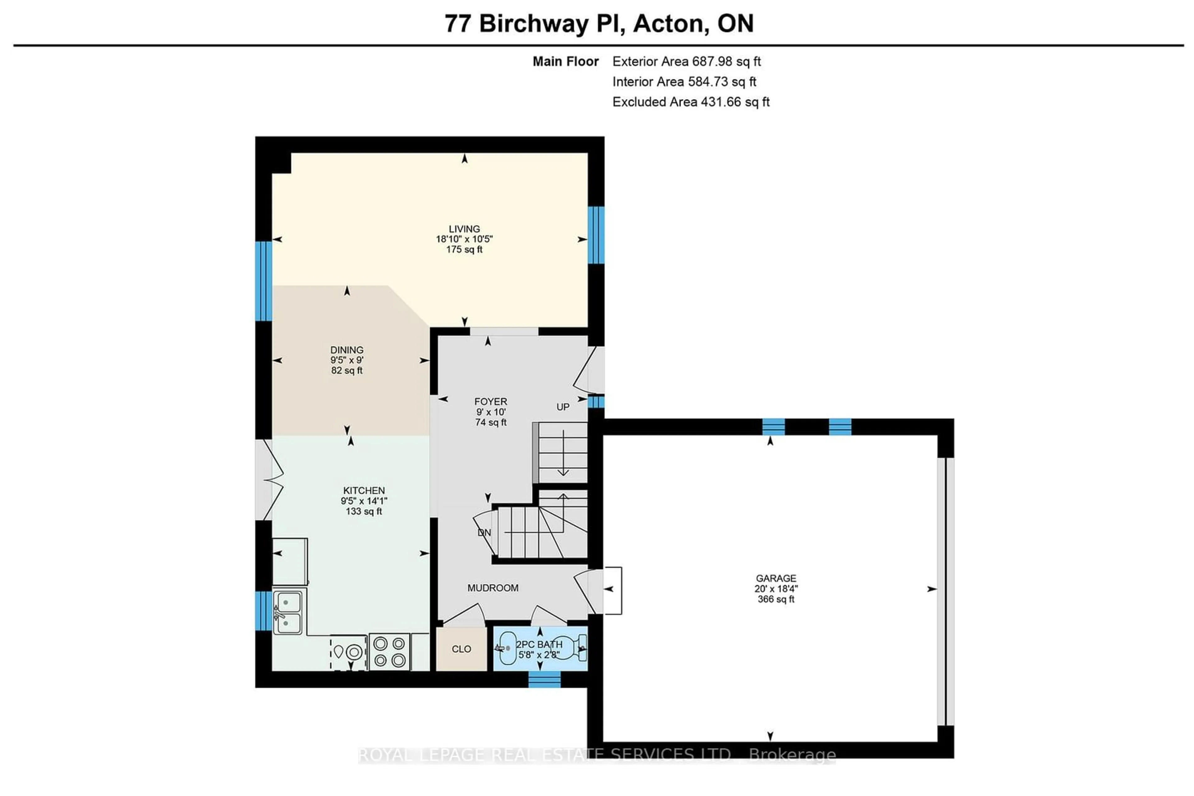 Floor plan for 77 Birchway Pl, Halton Hills Ontario L7J 2X4