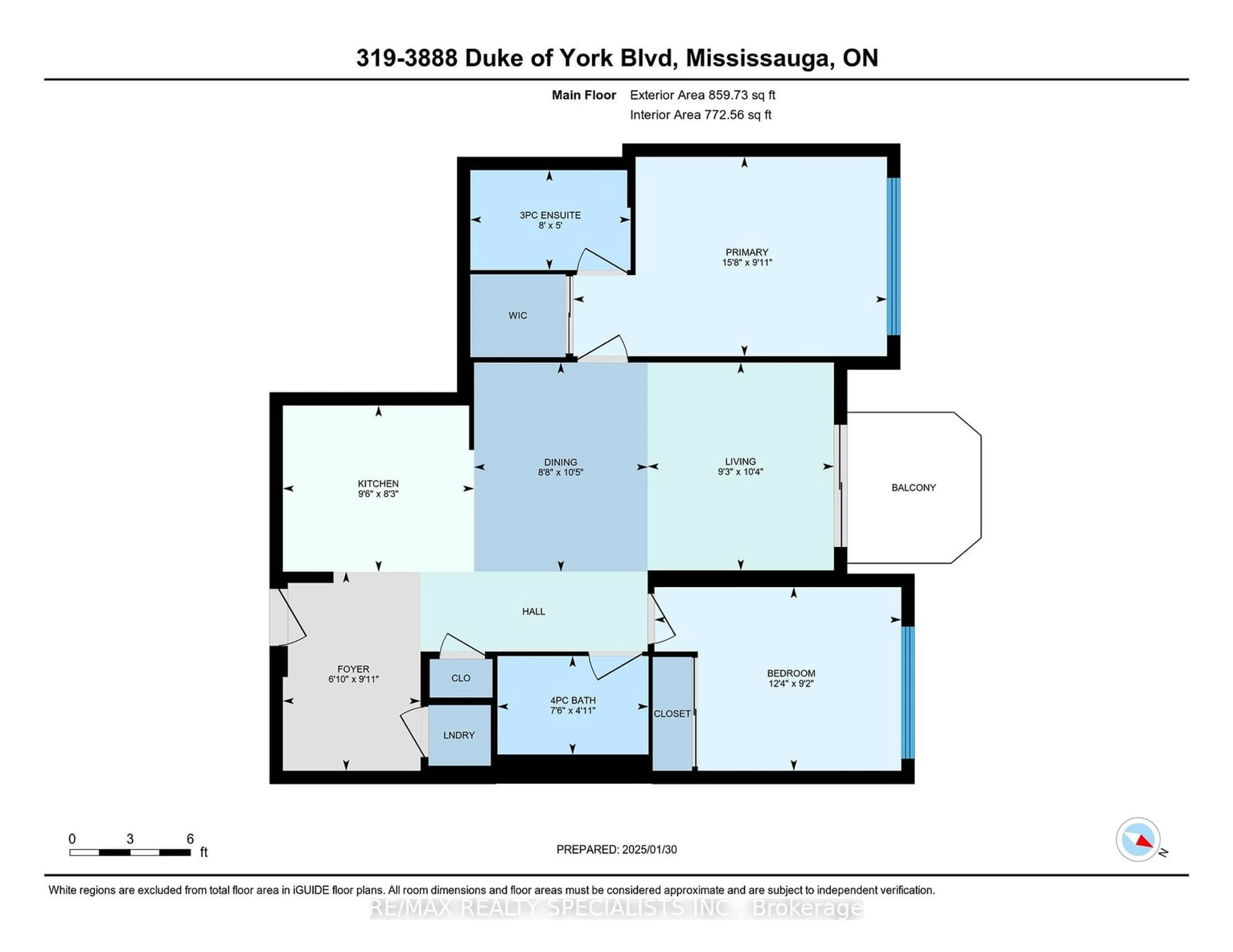 Floor plan for 3888 Duke Of York Blvd #319, Mississauga Ontario L5B 4P5