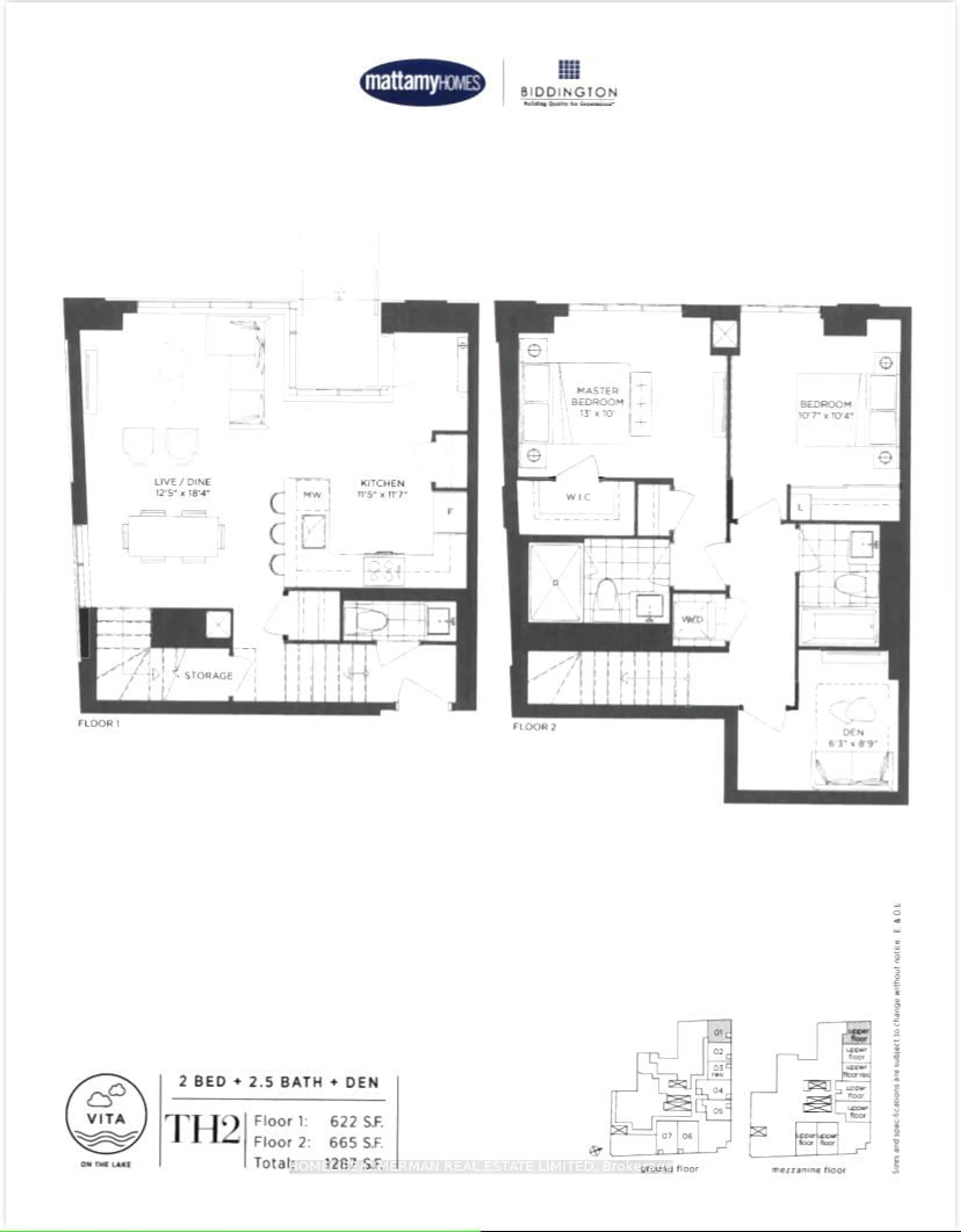 Floor plan for 70 Annie Craig Dr #TH102, Toronto Ontario M8V 0G2