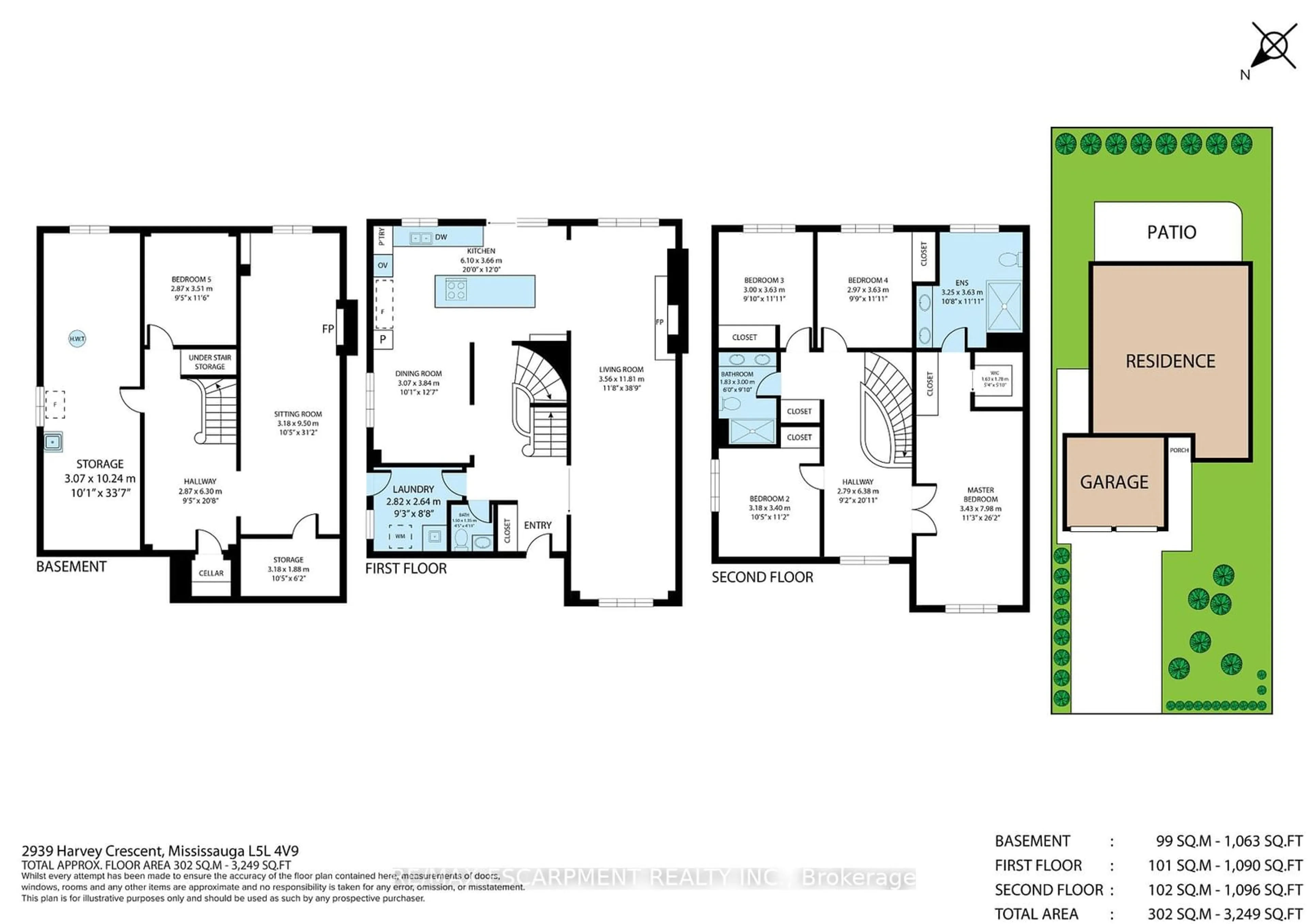 Floor plan for 2939 Harvey Cres, Mississauga Ontario L5L 4V9