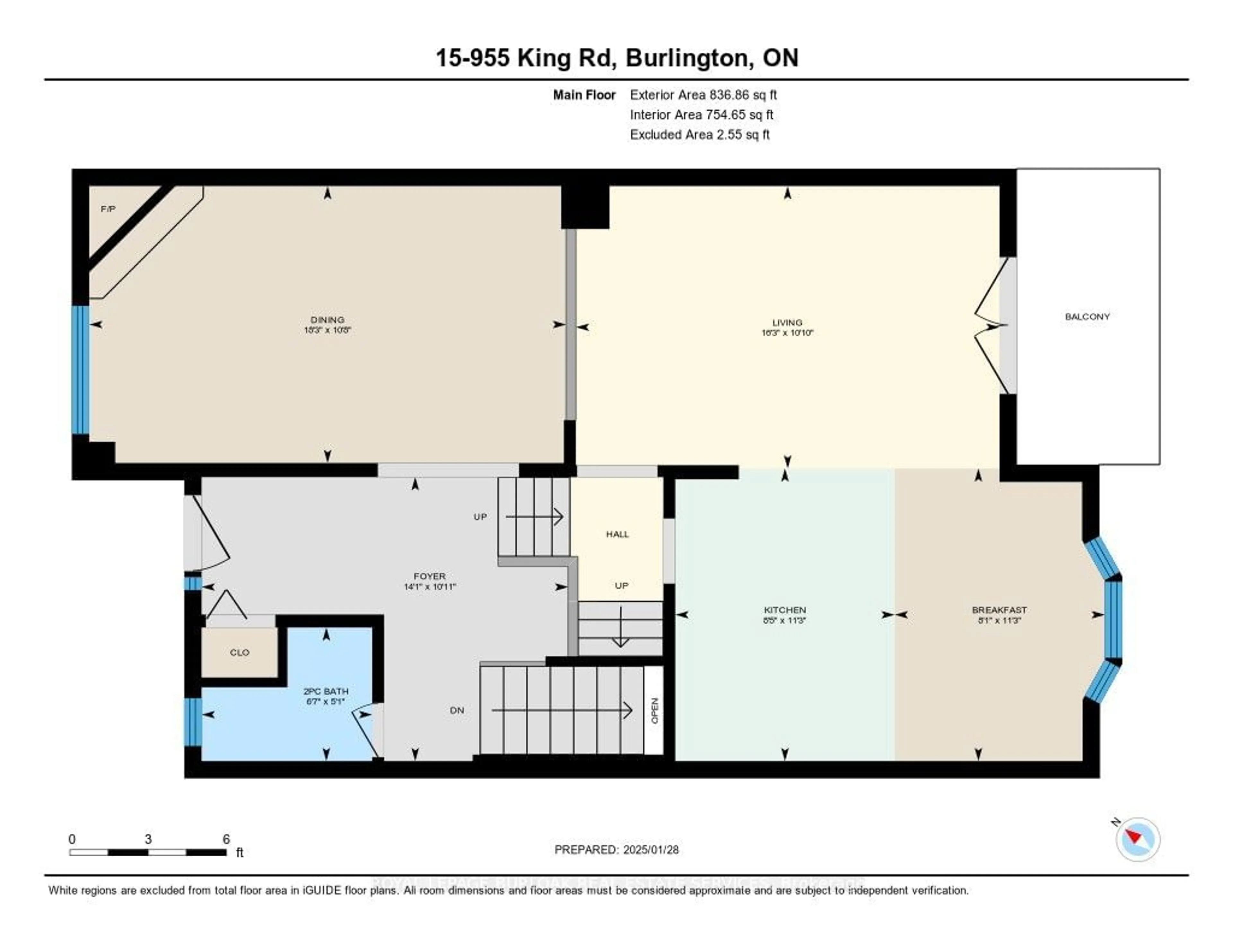 Floor plan for 955 King Rd #15, Burlington Ontario L7T 4J6