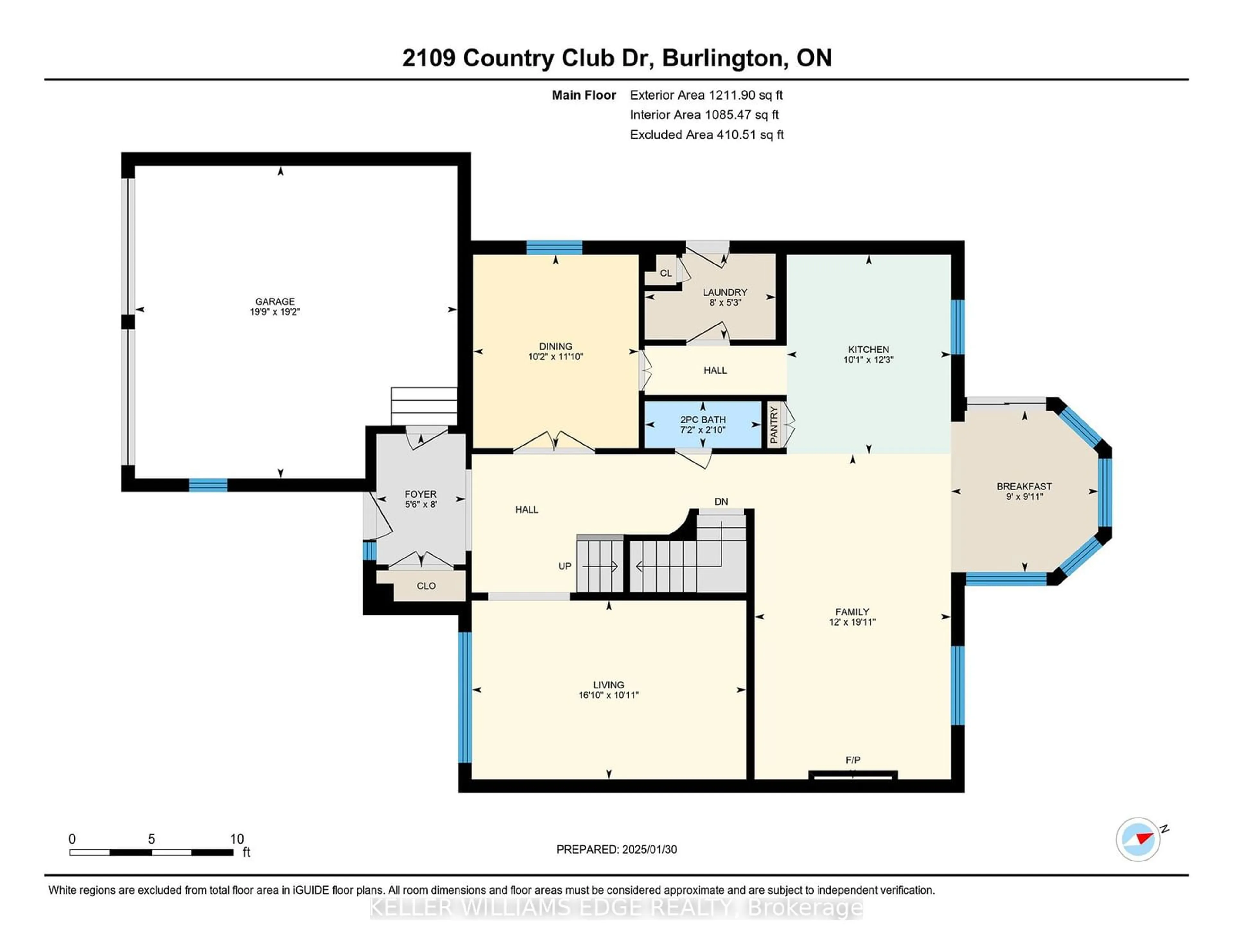 Floor plan for 2109 Country Club Dr, Burlington Ontario L7M 4A5