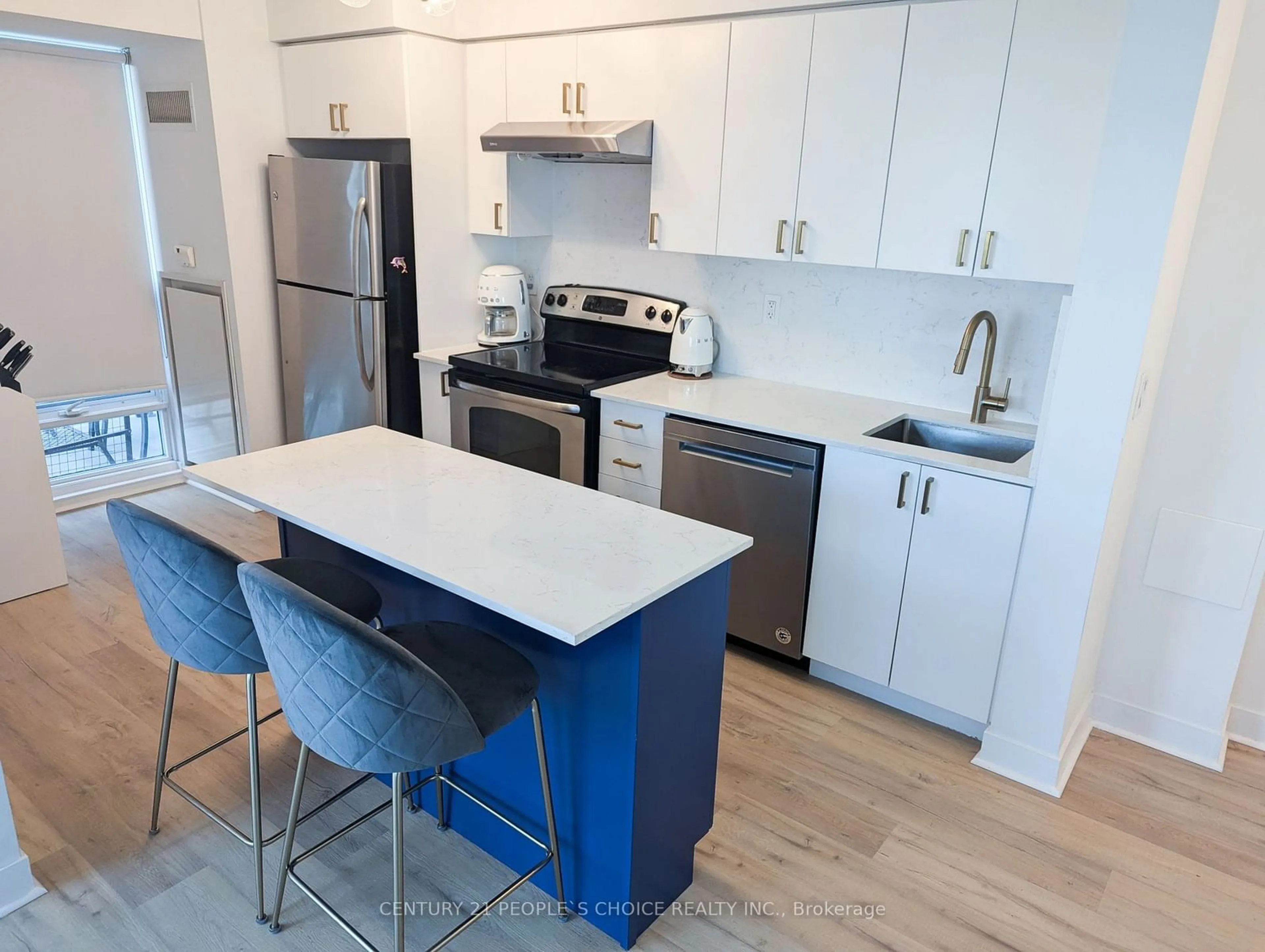 Open concept kitchen, wood/laminate floor for 155 Legion Rd #2305, Toronto Ontario M8Y 0A7