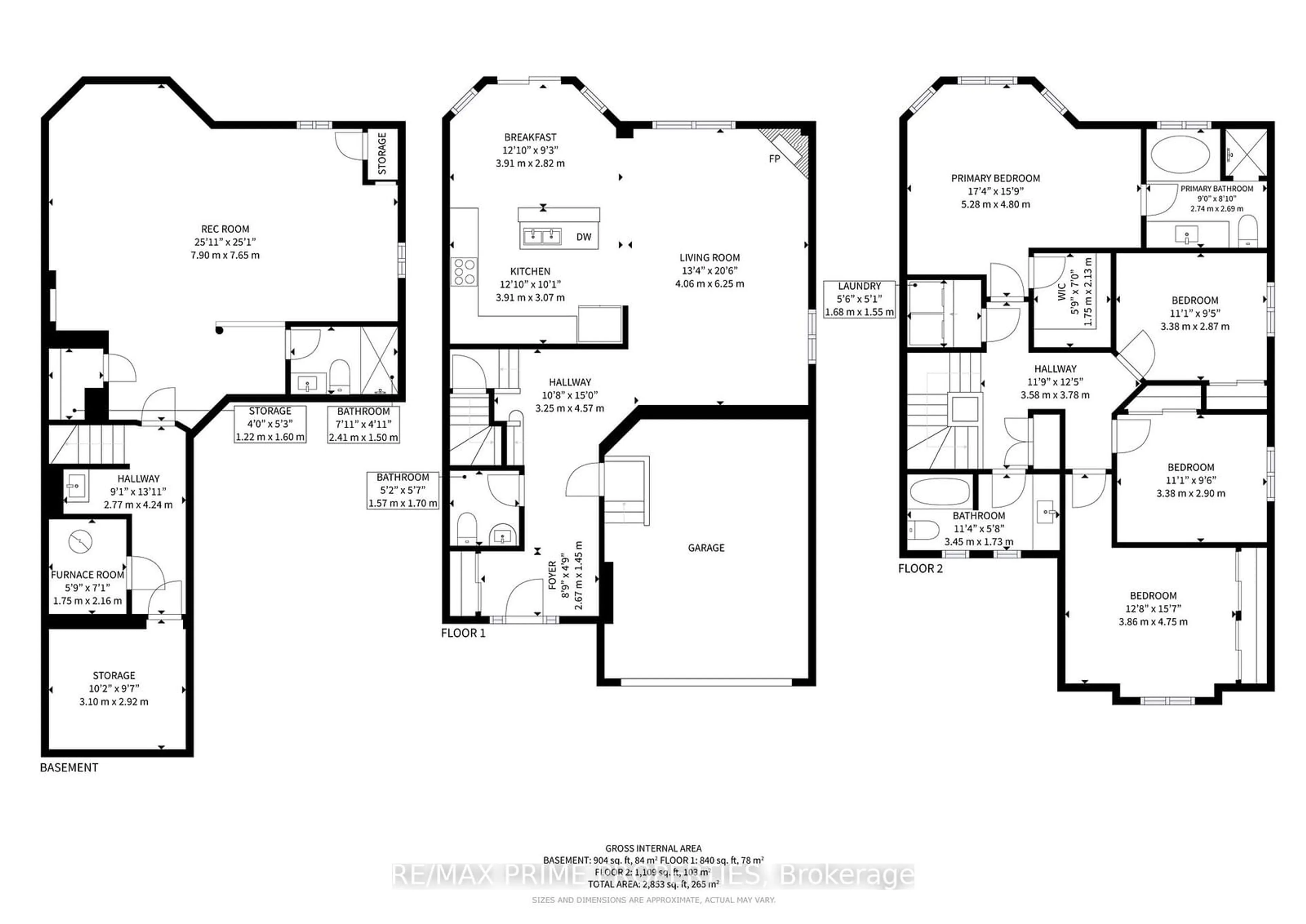 Floor plan for 748 CALDWELL Cres, Milton Ontario L9T 0H5