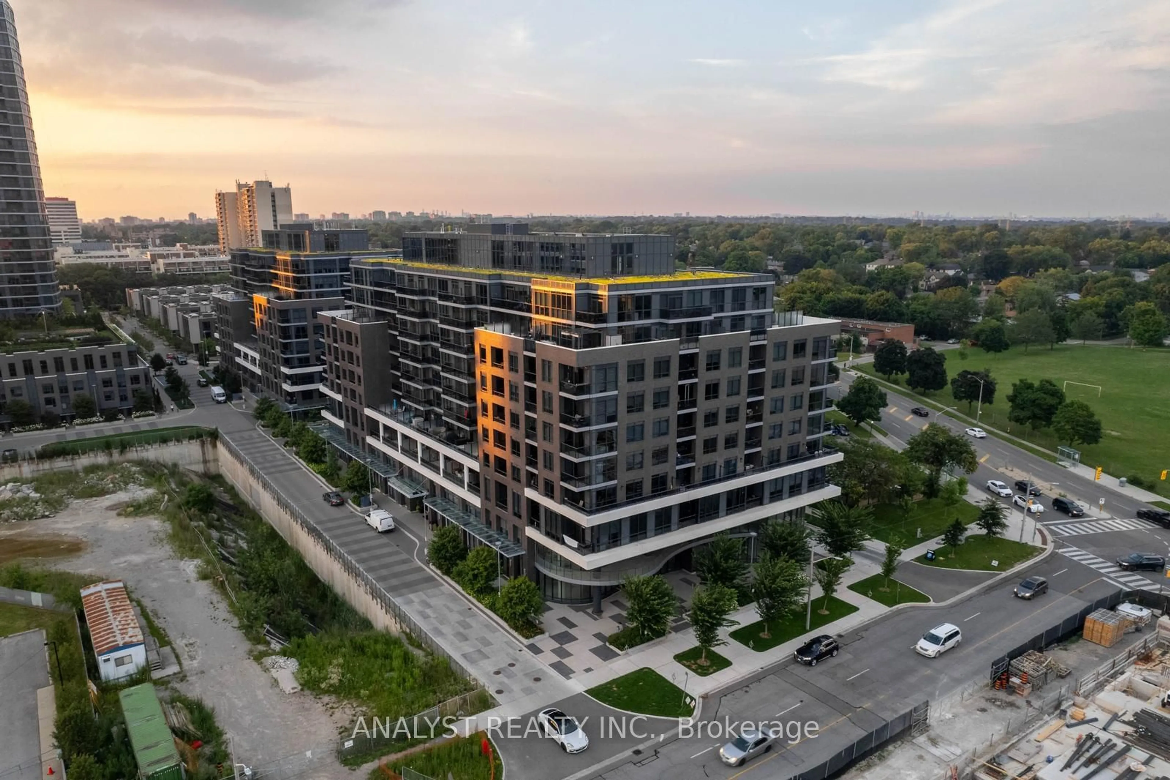 A pic from outside/outdoor area/front of a property/back of a property/a pic from drone, city buildings view from balcony for 10 Gibbs Rd #717, Toronto Ontario M9B 0E2