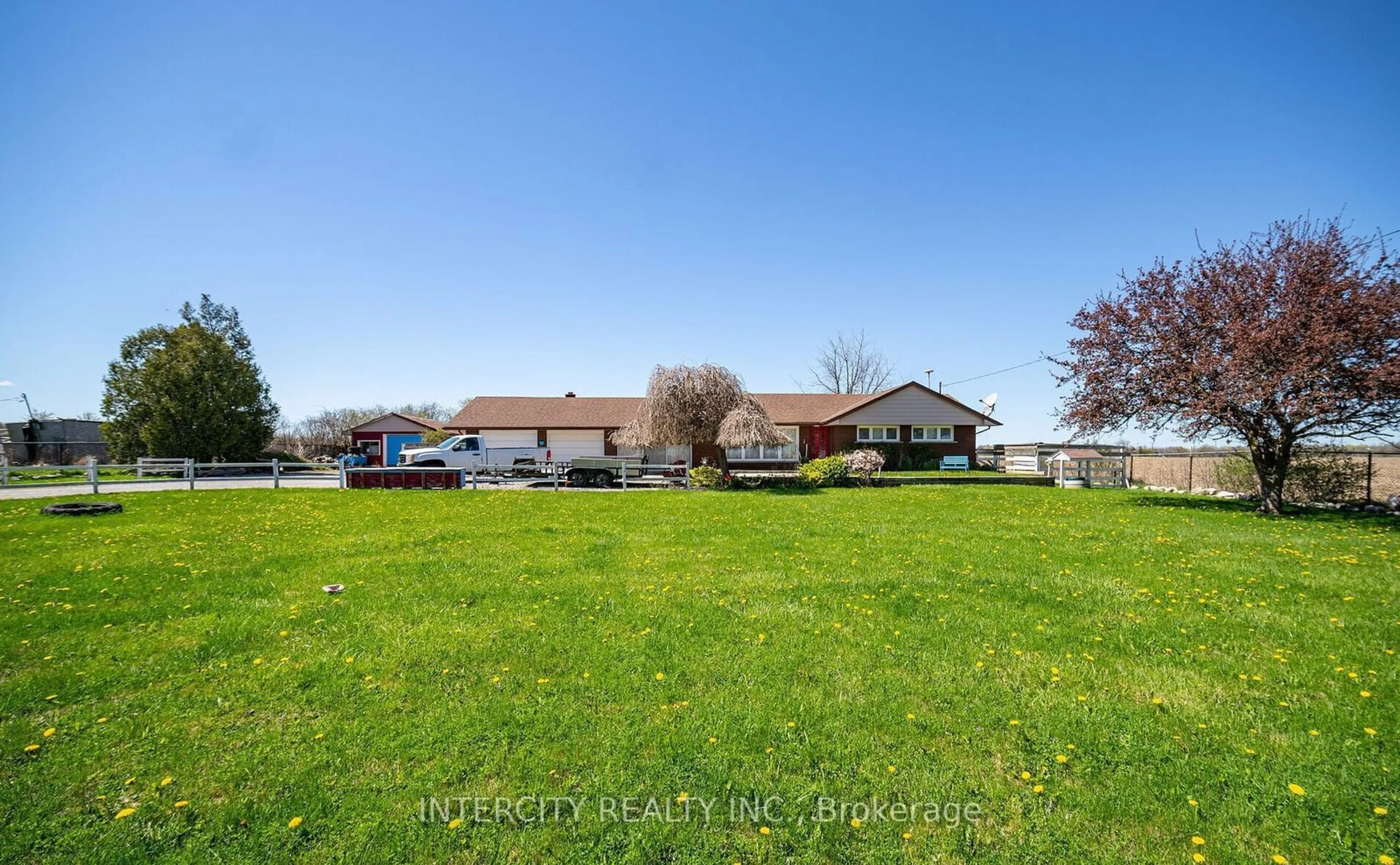 A pic from outside/outdoor area/front of a property/back of a property/a pic from drone, water/lake/river/ocean view for 1309 Lower Baseline, Milton Ontario L9E 0S7