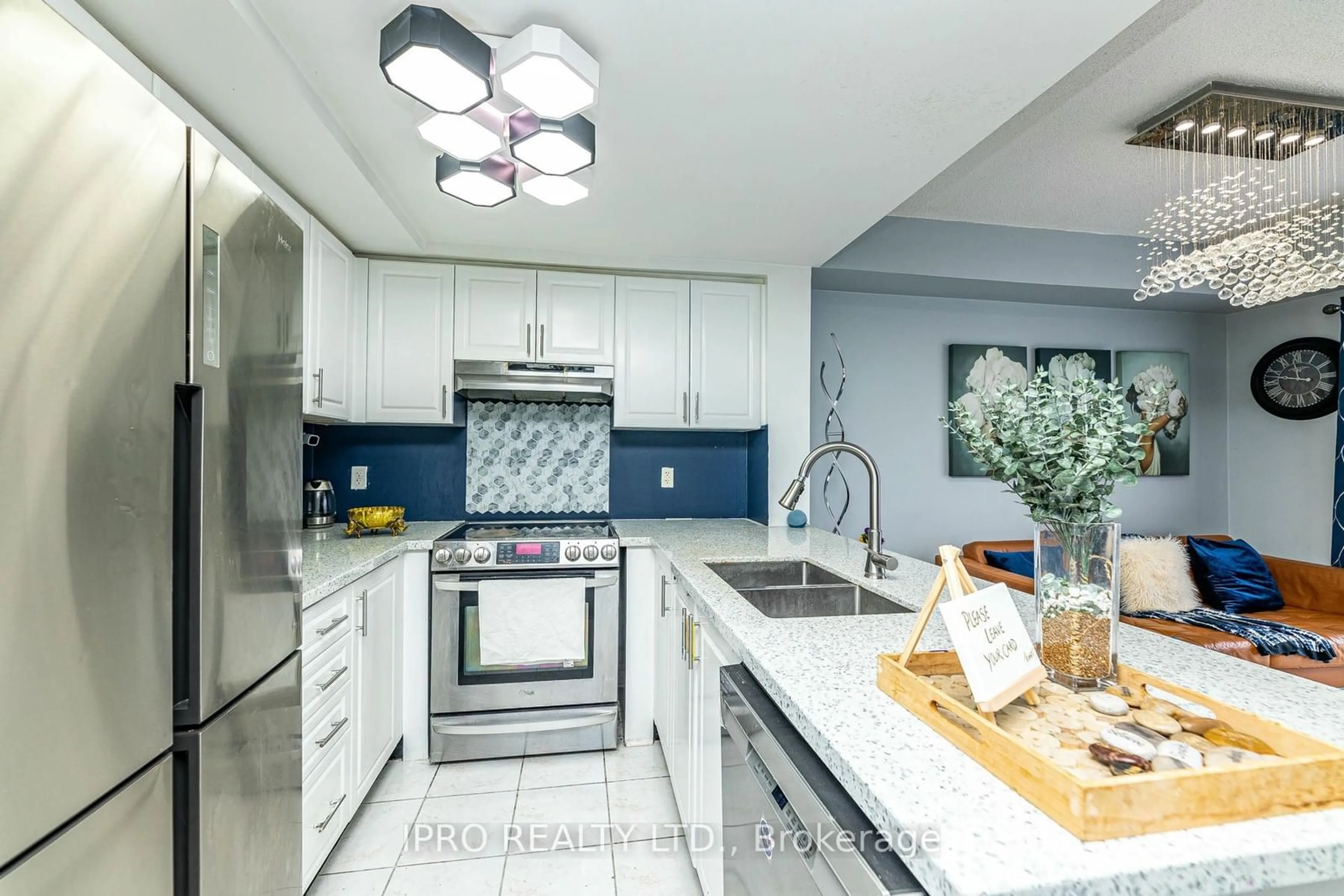 Open concept kitchen, ceramic/tile floor for 3043 Finch Ave #2029, Toronto Ontario M9M 0A4