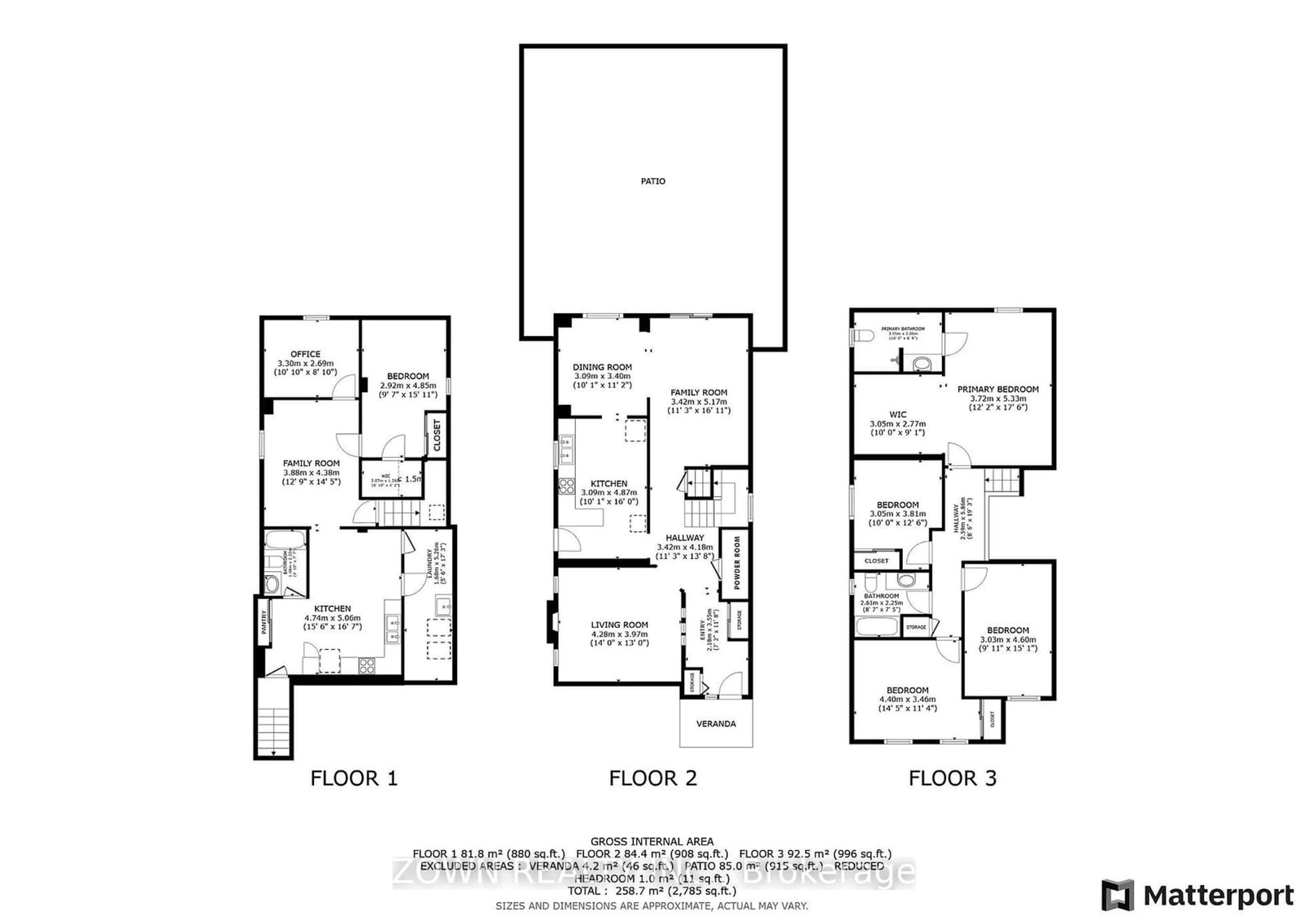 Floor plan for 33 Dafoe Cres, Brampton Ontario L6Y 2L1