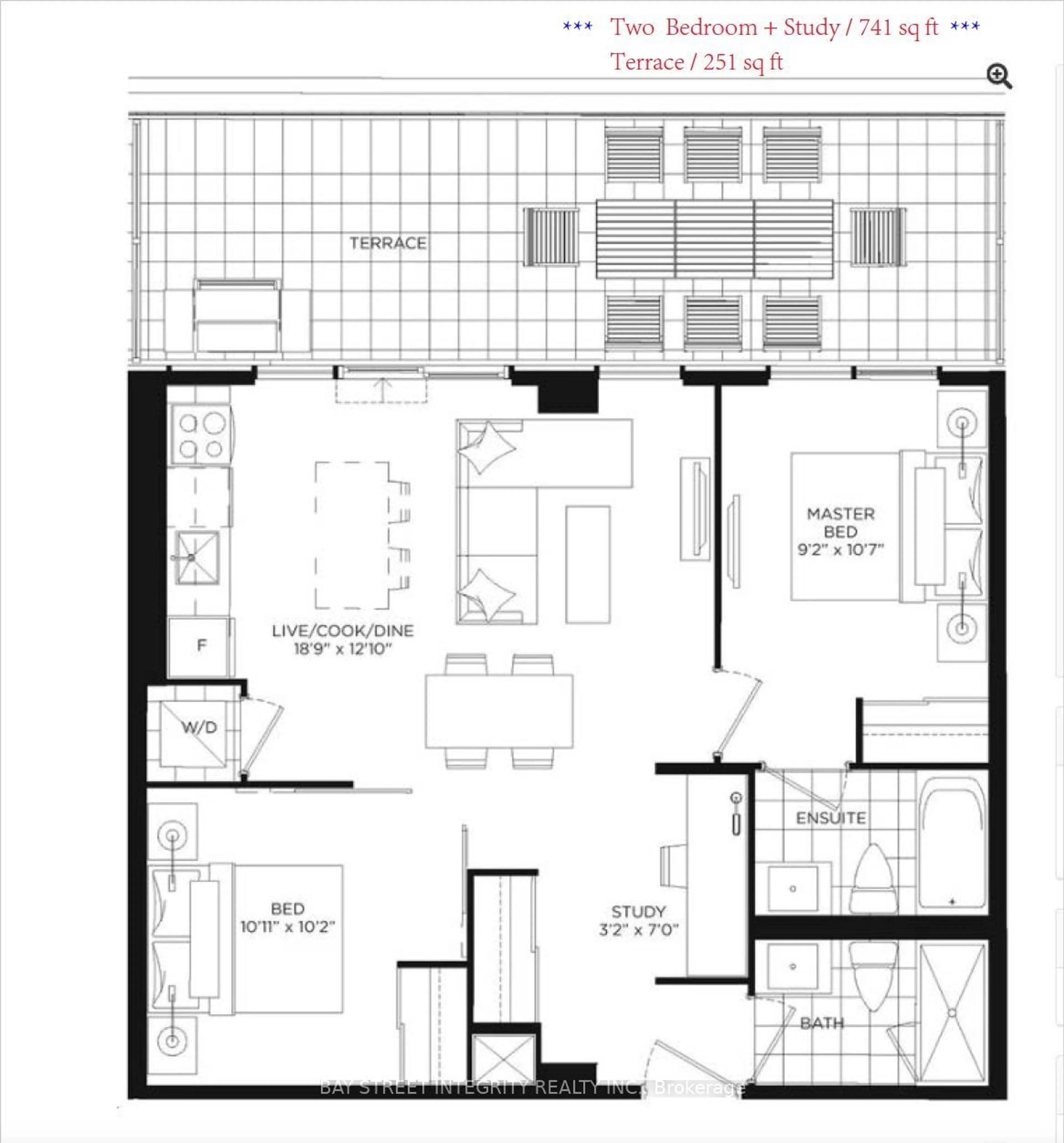 Floor plan for 270 Dufferin St #1018, Toronto Ontario M6K 3R4