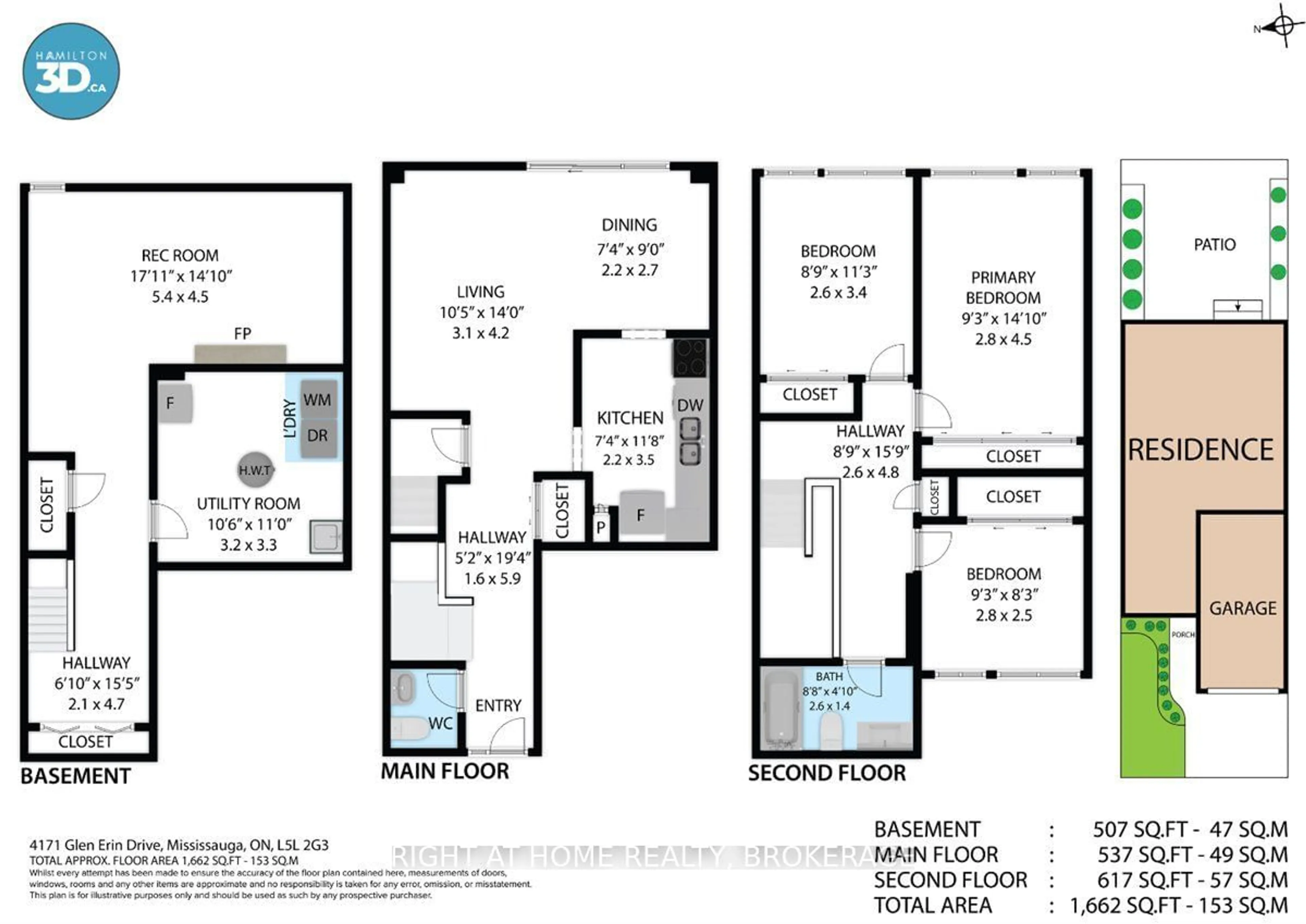 Floor plan for 4171 Glen Erin Dr #25, Mississauga Ontario L5L 2G3