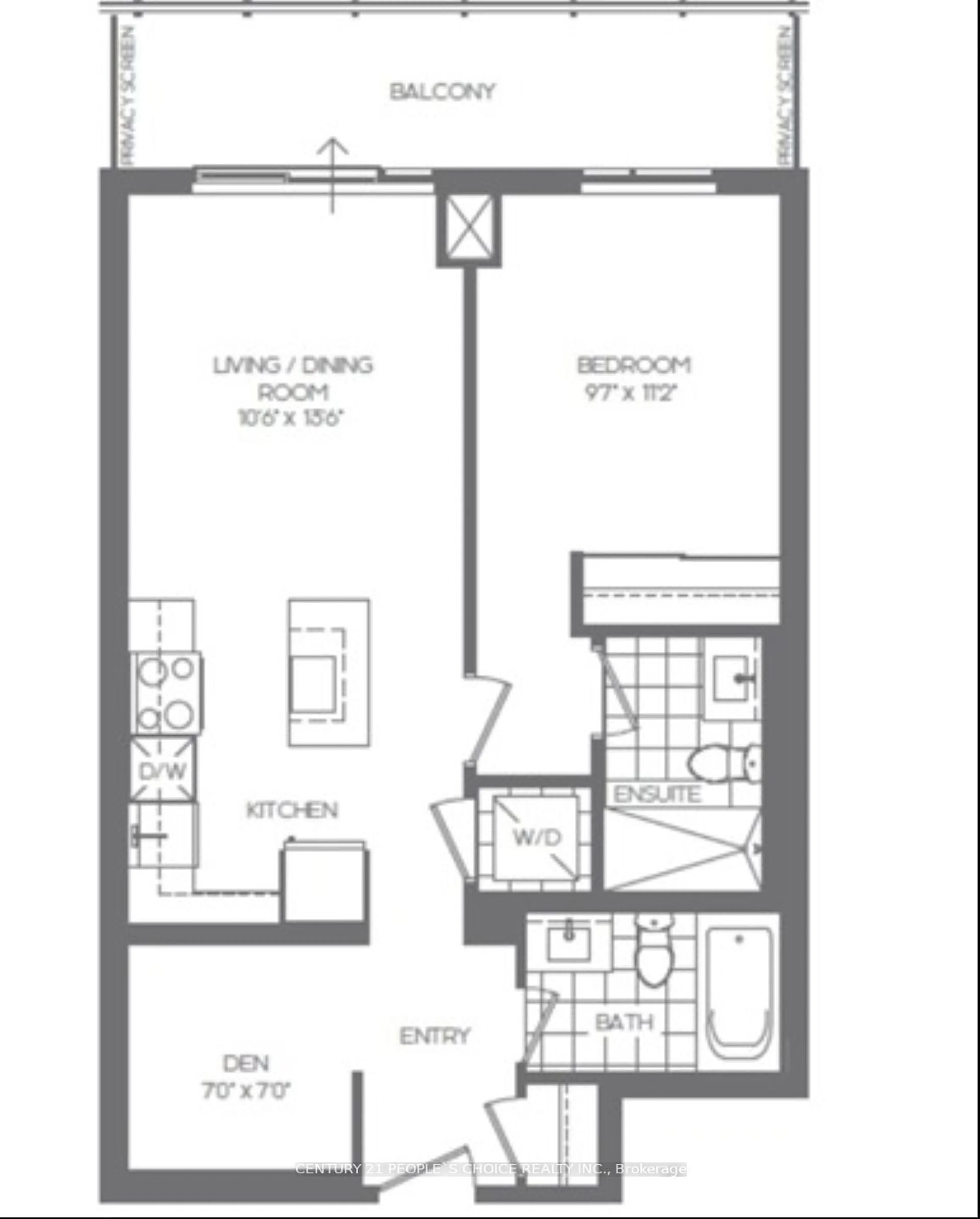 Floor plan for 2560 Eglinton Ave #303, Mississauga Ontario L5M 0Y3