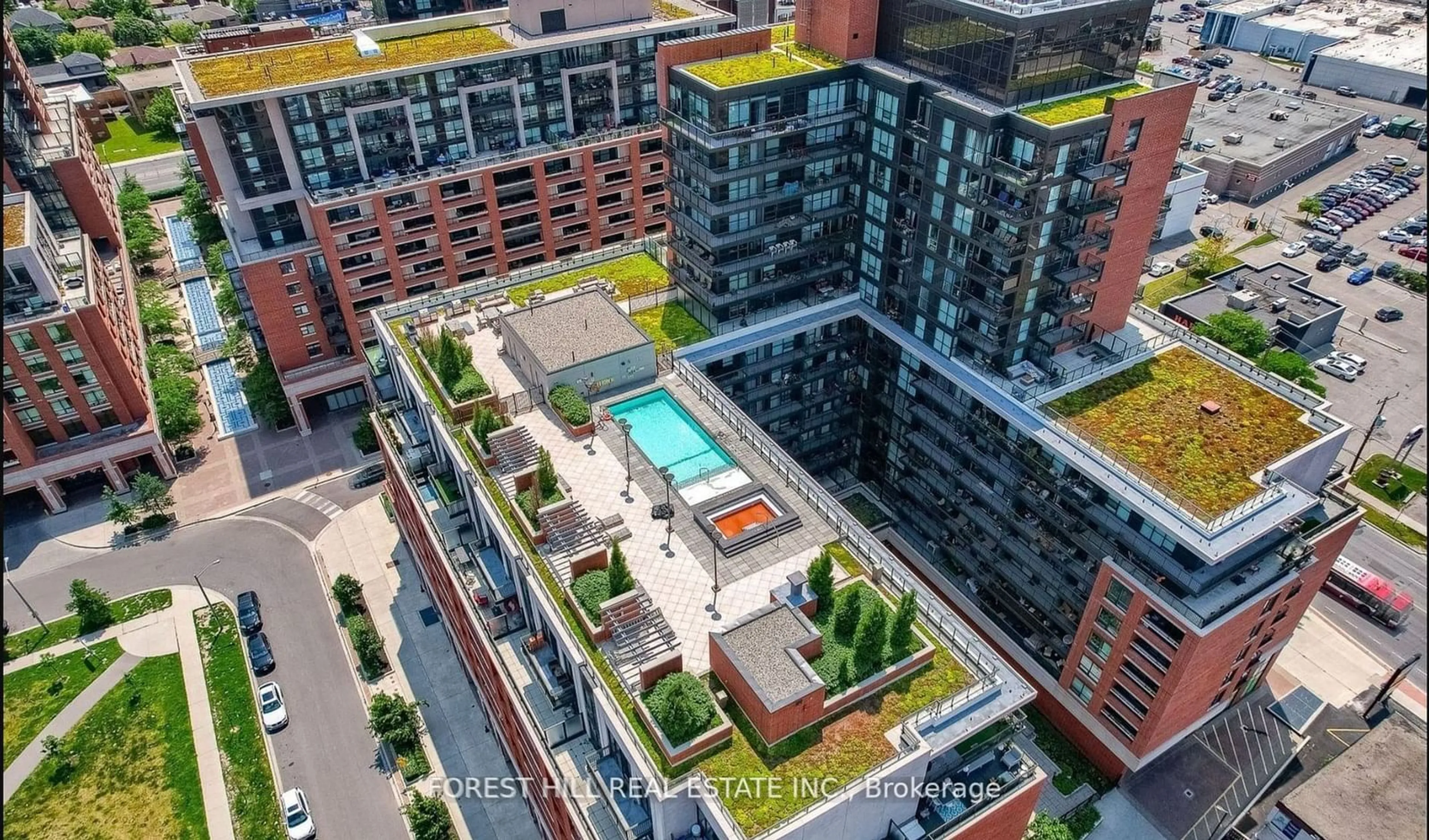 A pic from outside/outdoor area/front of a property/back of a property/a pic from drone, city buildings view from balcony for 3091 Dufferin St #208, Toronto Ontario M6A 0C4