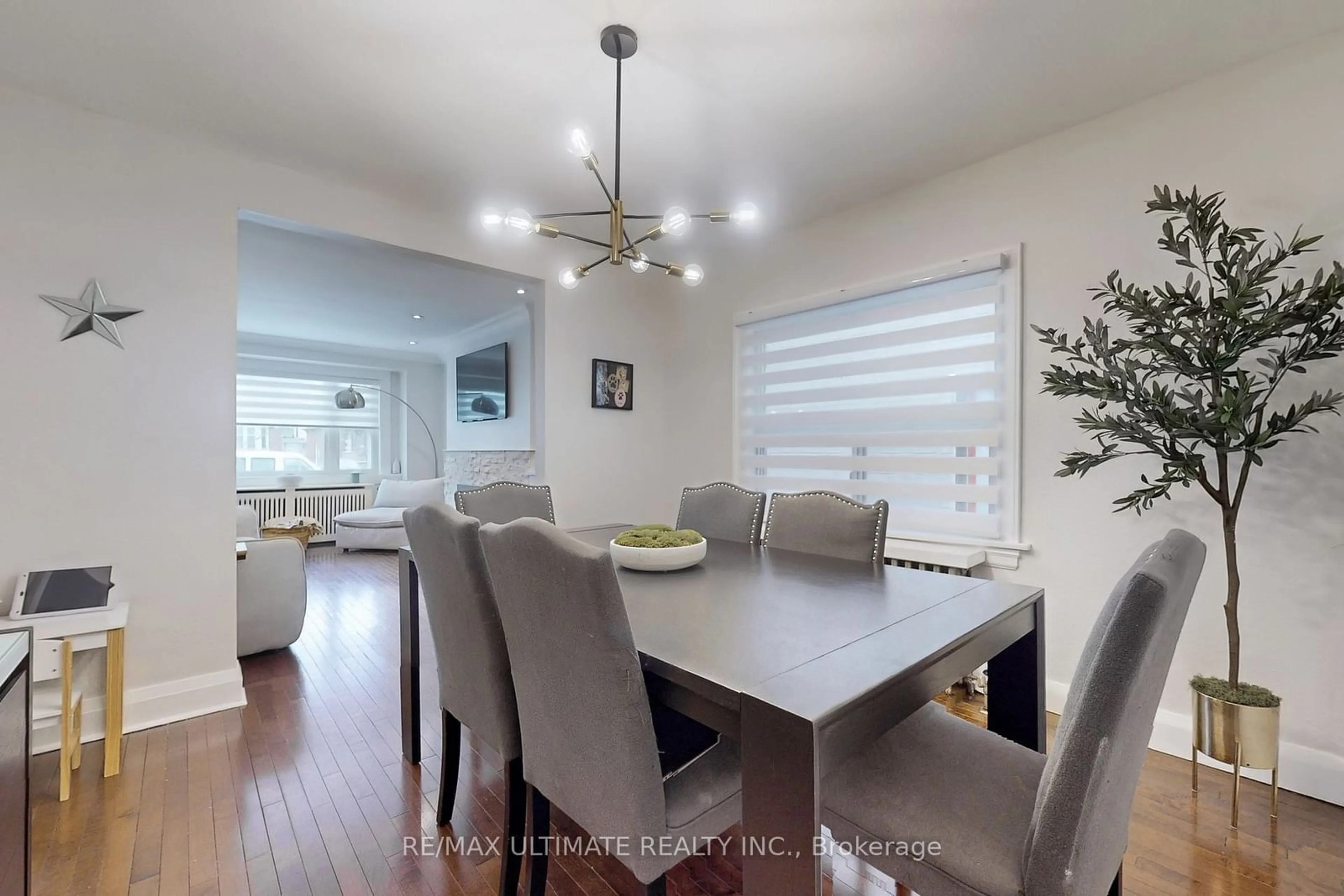 Dining room, wood/laminate floor for 49 Delemere Ave, Toronto Ontario M6N 1Z8