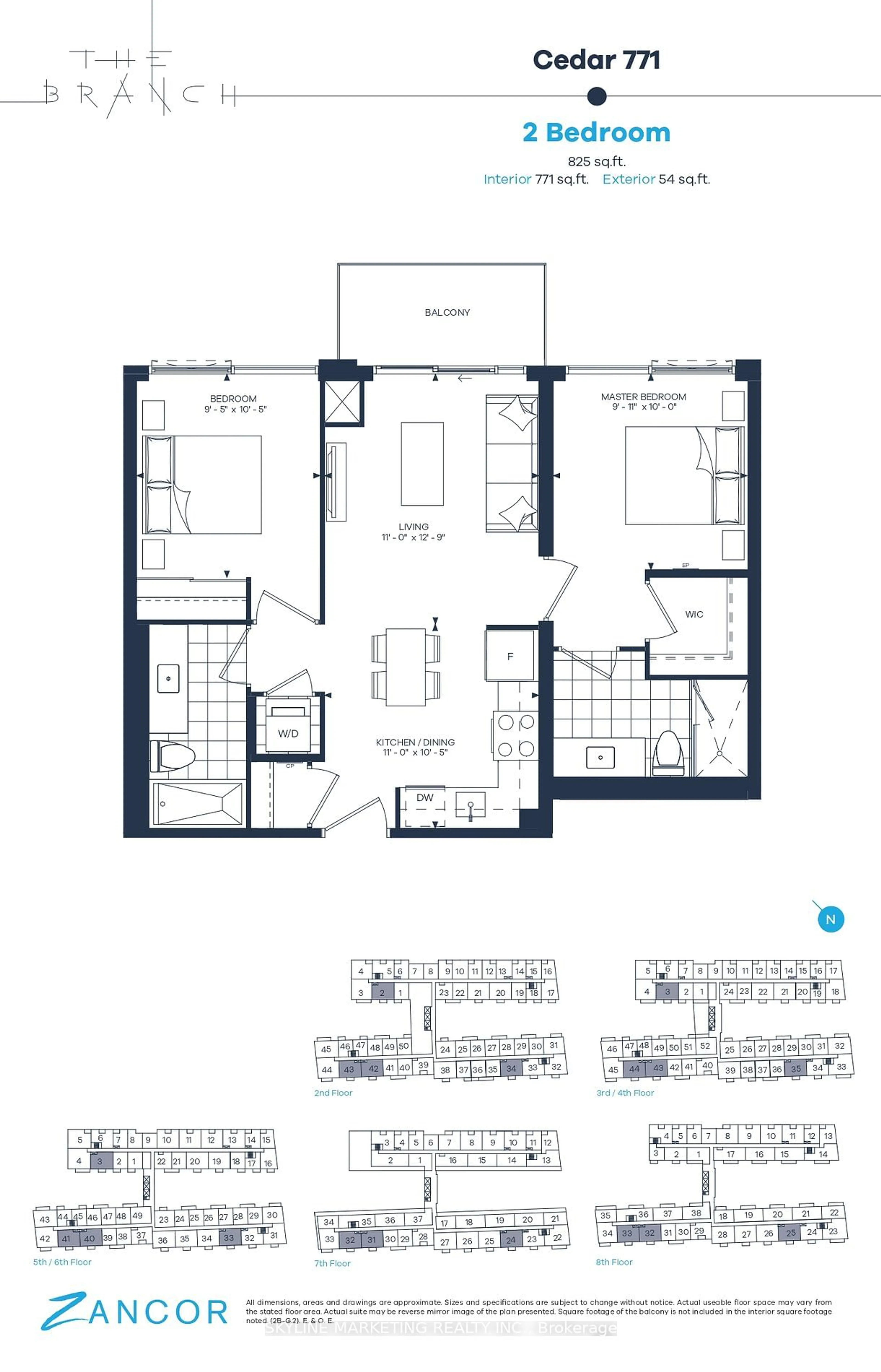 Floor plan for 2450 Old Bronte Rd #435, Oakville Ontario L6M 5P6