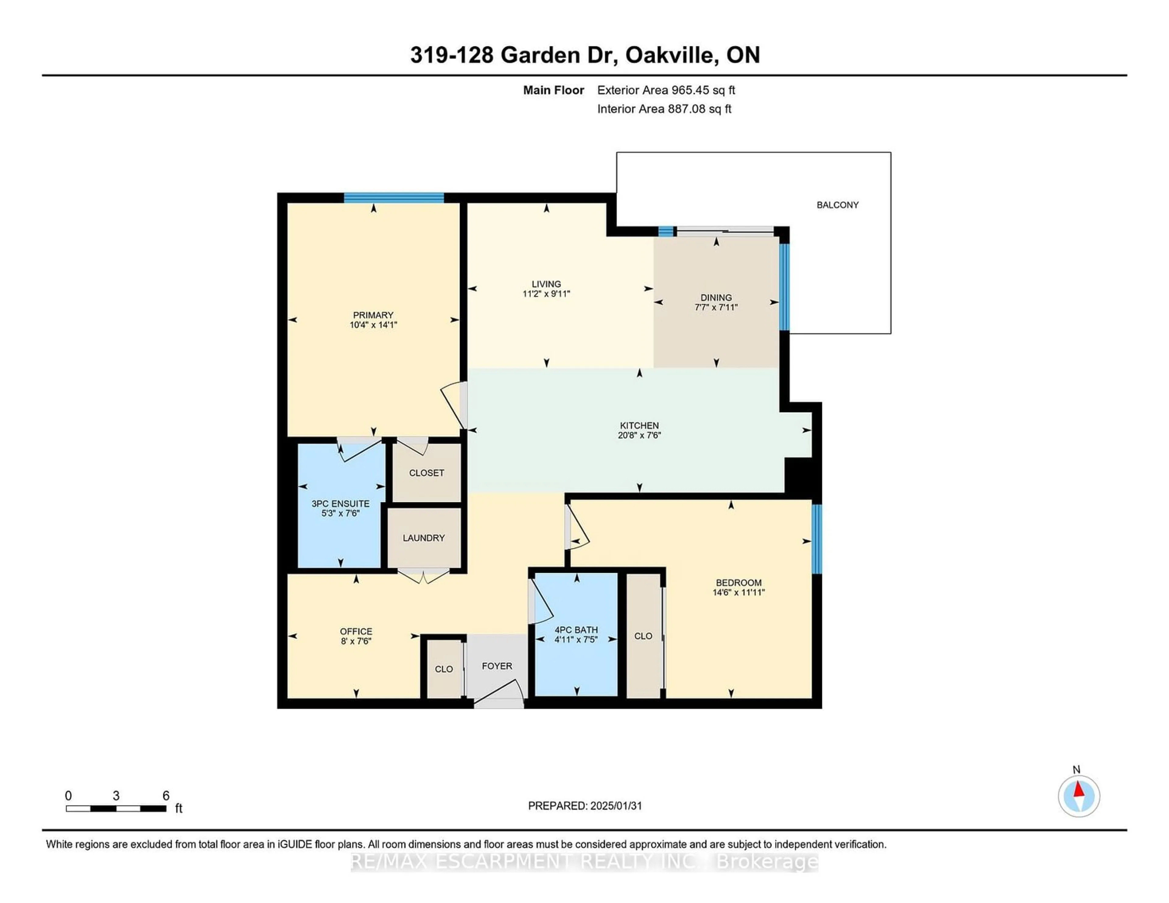 Floor plan for 128 Garden Dr #319, Oakville Ontario L6K 0H7