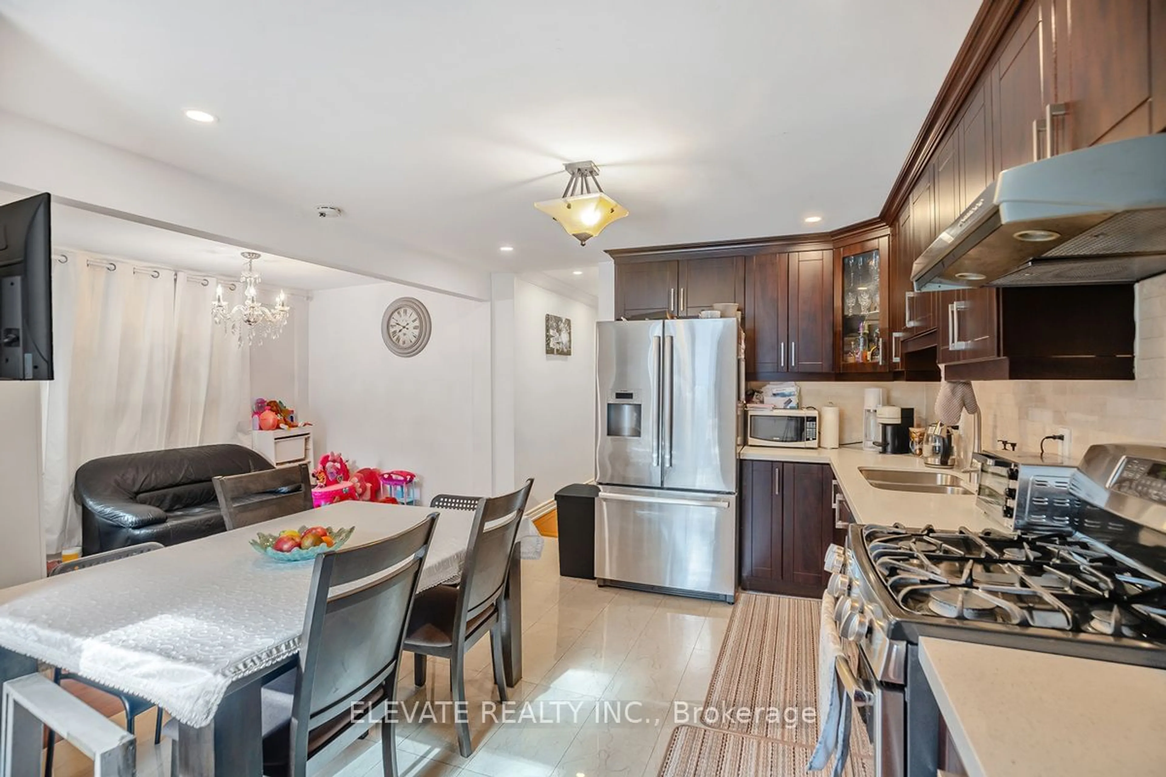 Open concept kitchen, ceramic/tile floor for 67 Lavender Rd, Toronto Ontario M6N 2B6