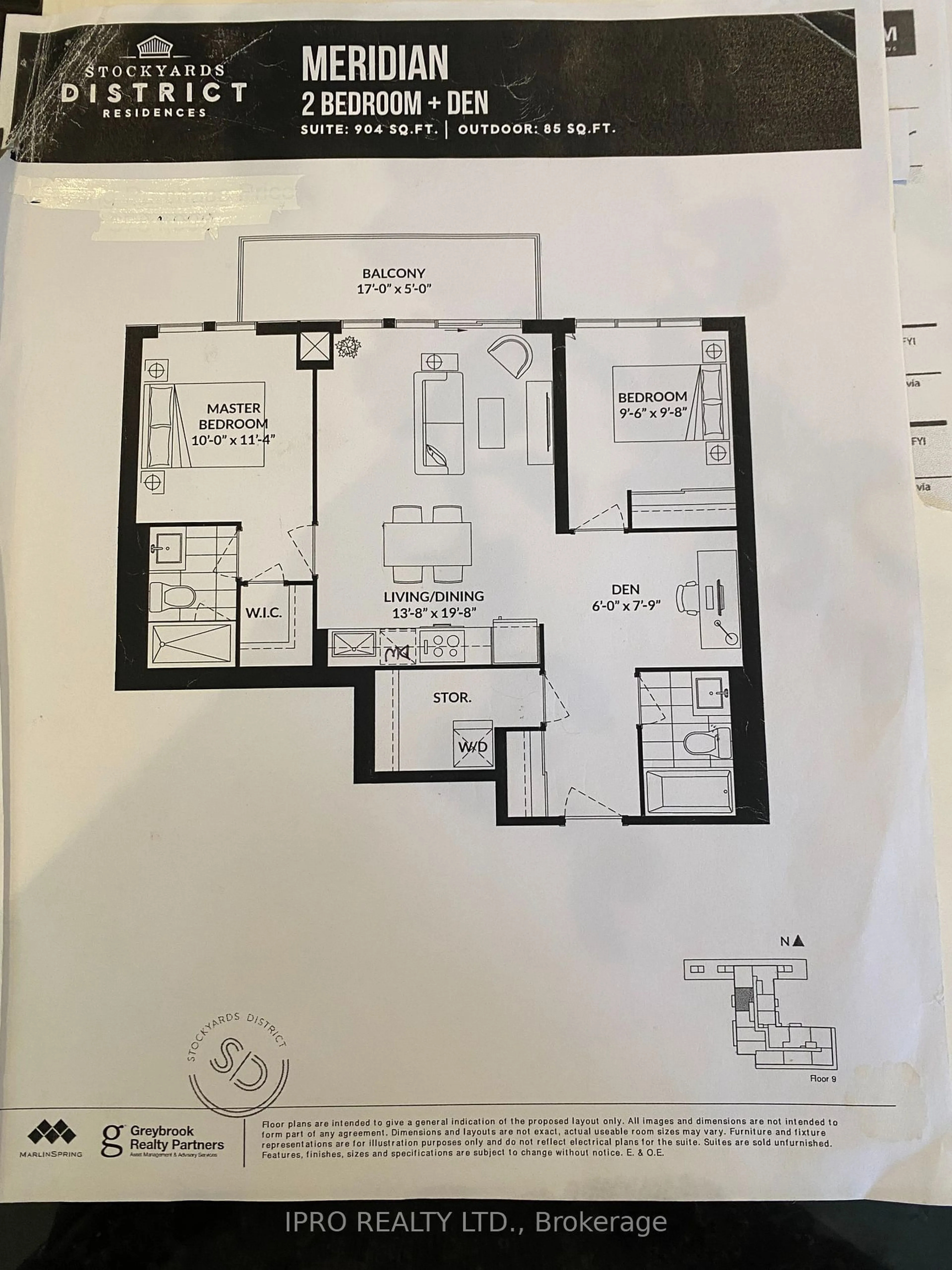 Floor plan for 2300 St Clair Ave #915, Toronto Ontario M6N 1K9