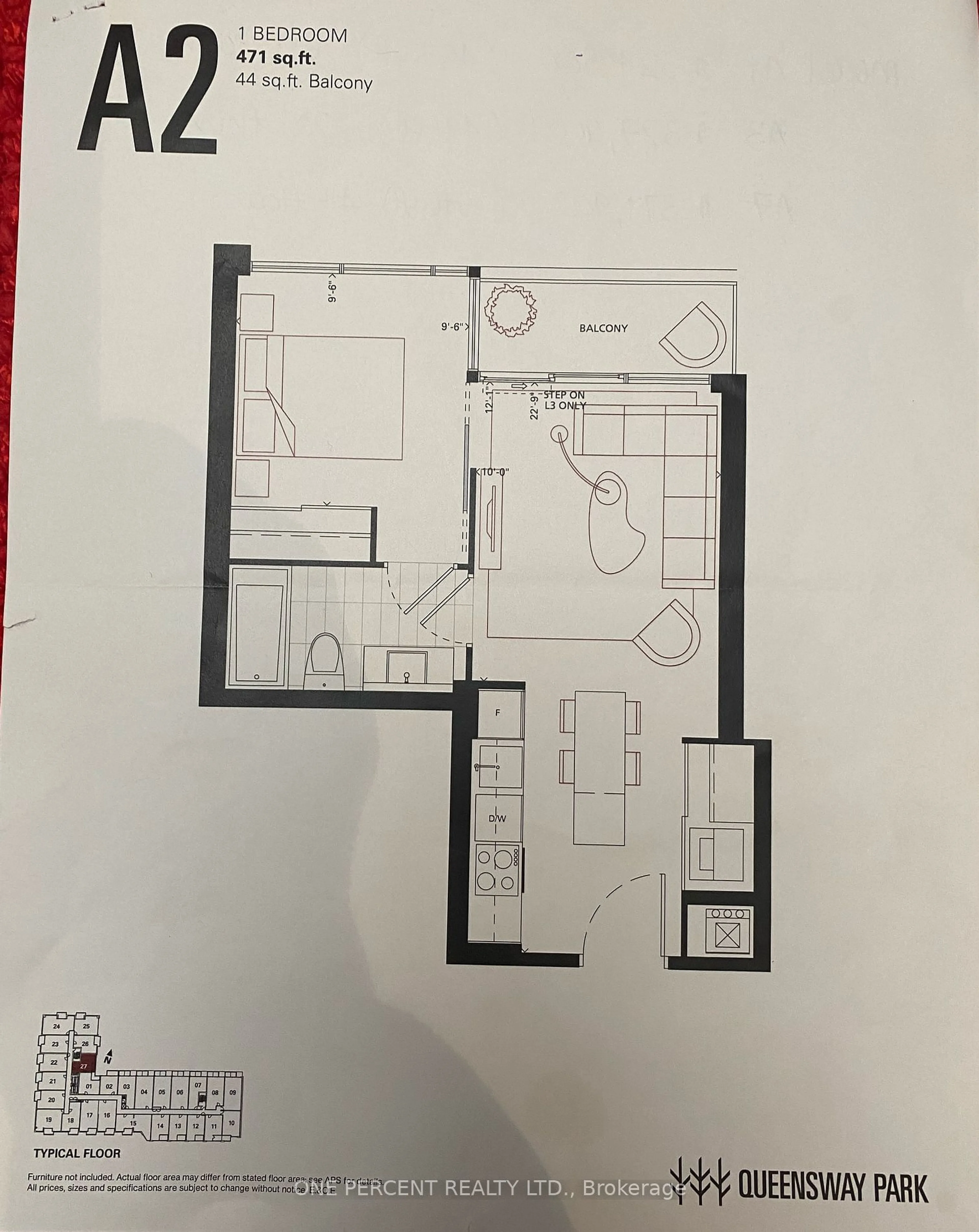 Floor plan for 7 SMITH Cres #527, Toronto Ontario M8Z 0G3