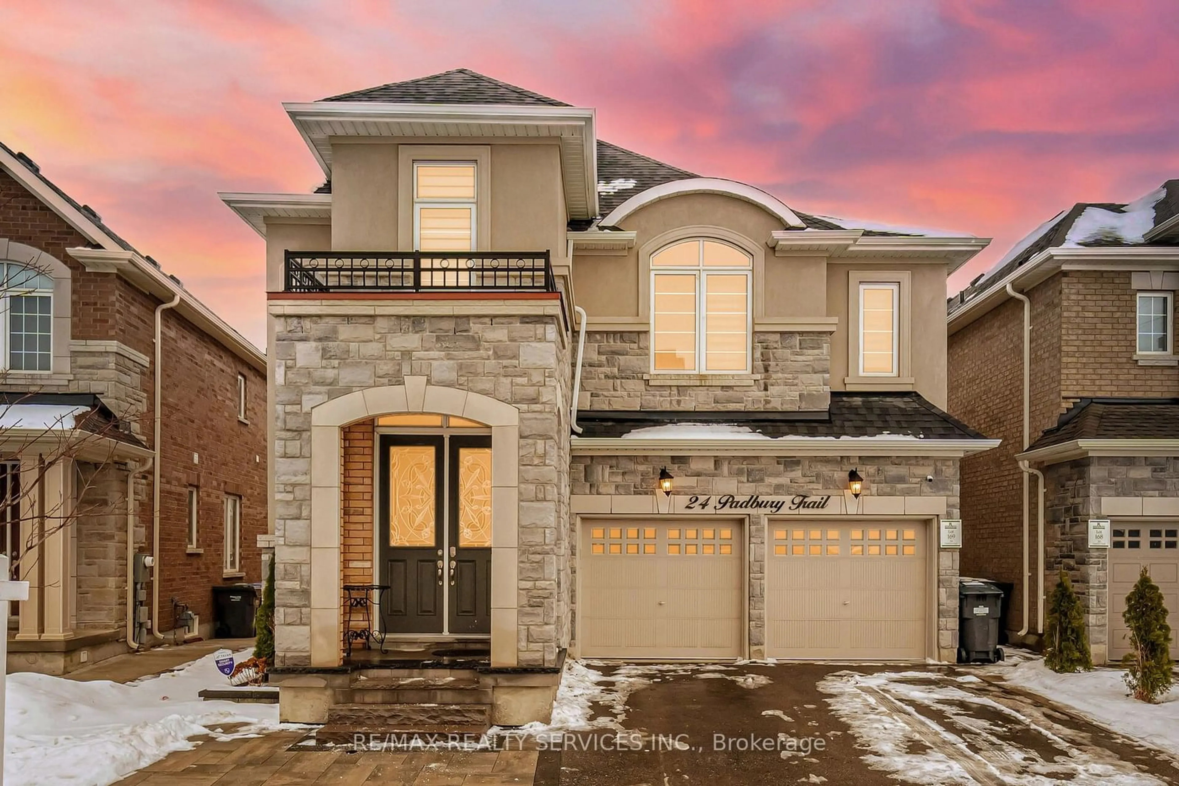 Home with brick exterior material, street for 24 Padbury Tr, Brampton Ontario L7A 4V2