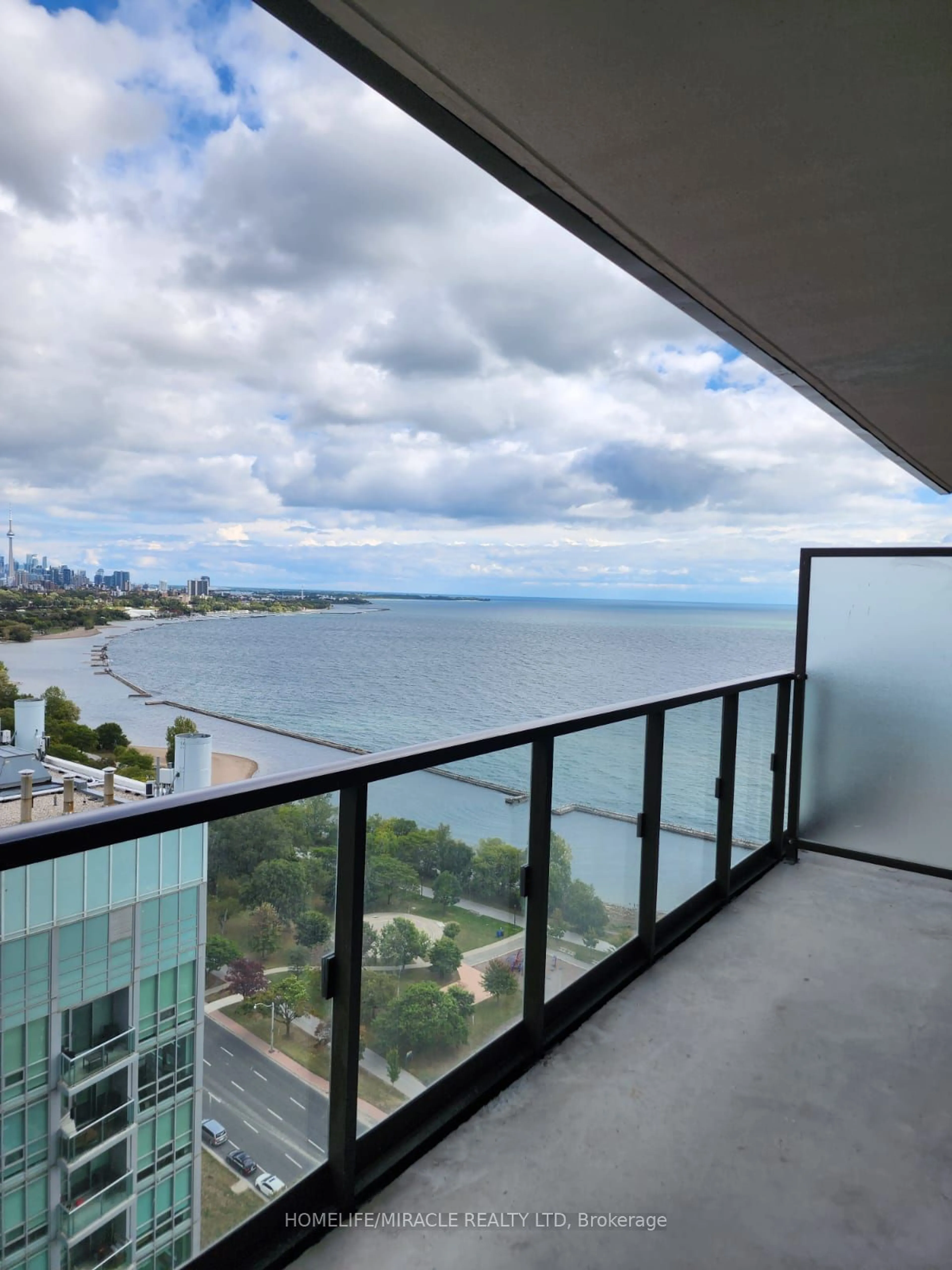 Balcony in the apartment, water/lake/river/ocean view for 1926 Lakeshore Blvd #2805, Toronto Ontario M6S 1A1