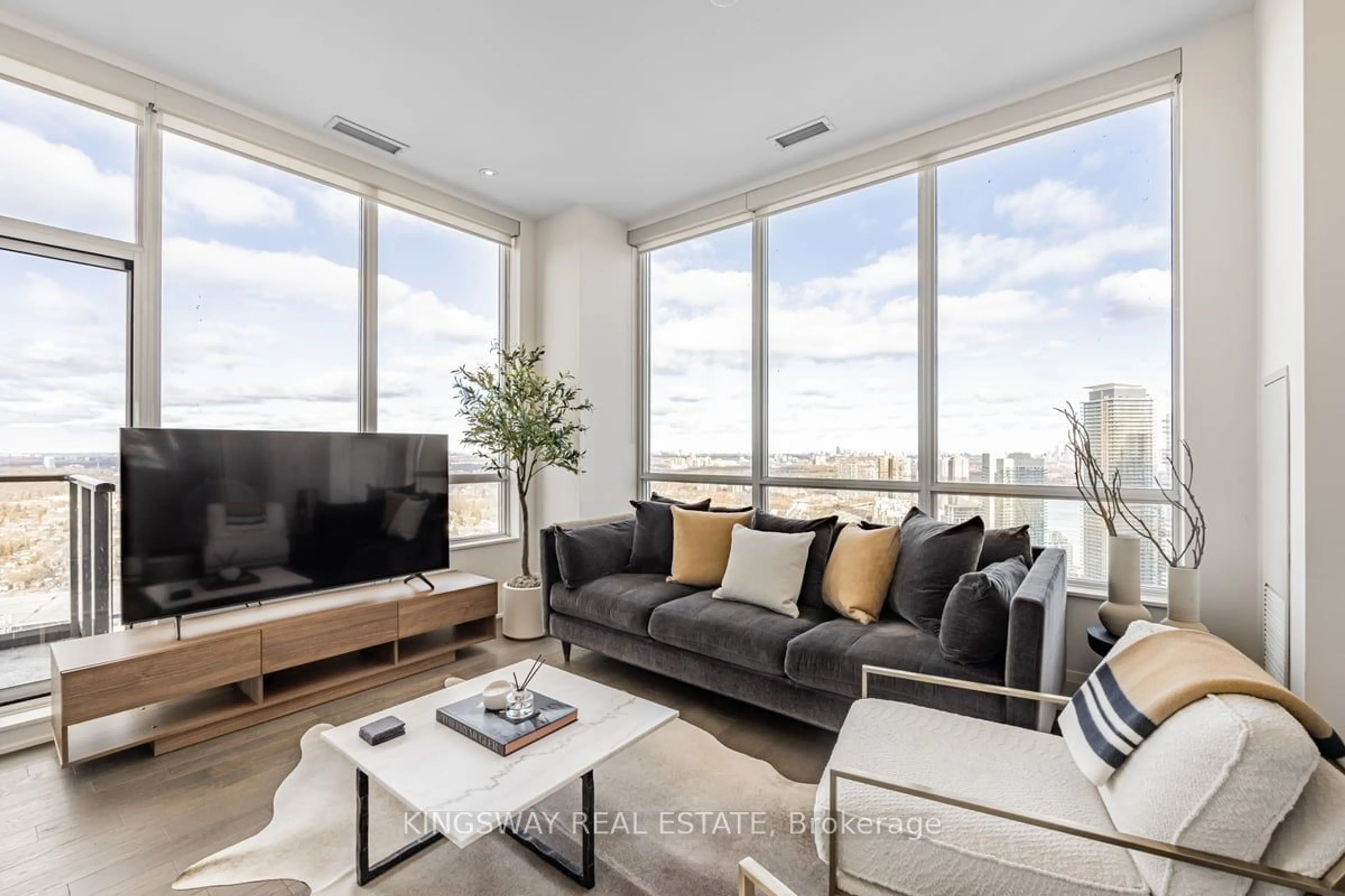 Living room with furniture, unknown for 36 Park lawn Rd #PH 4407, Toronto Ontario M8V 0E5