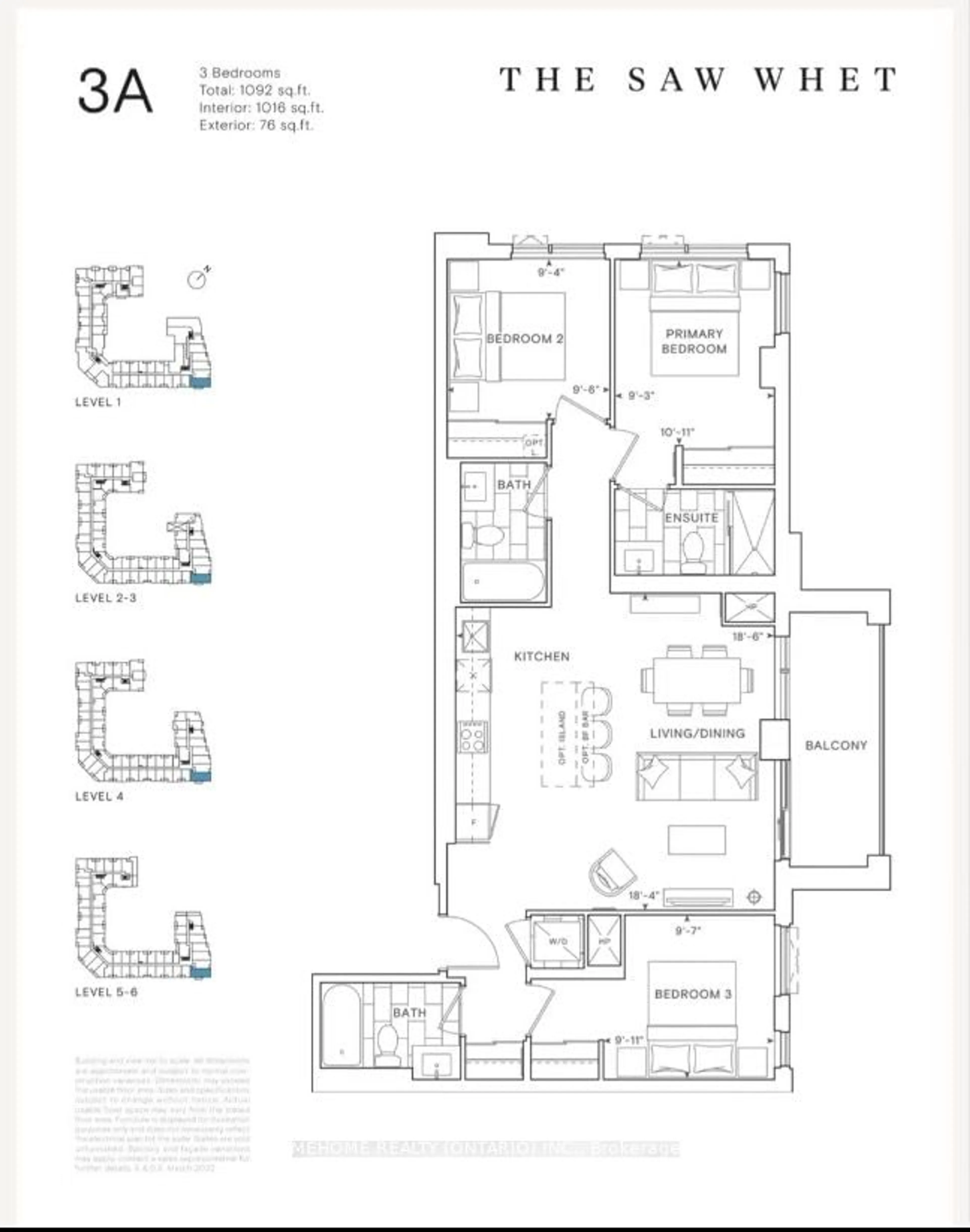 Floor plan for 2501 SAW WHET Blvd #311, Oakville Ontario L6M 5N2