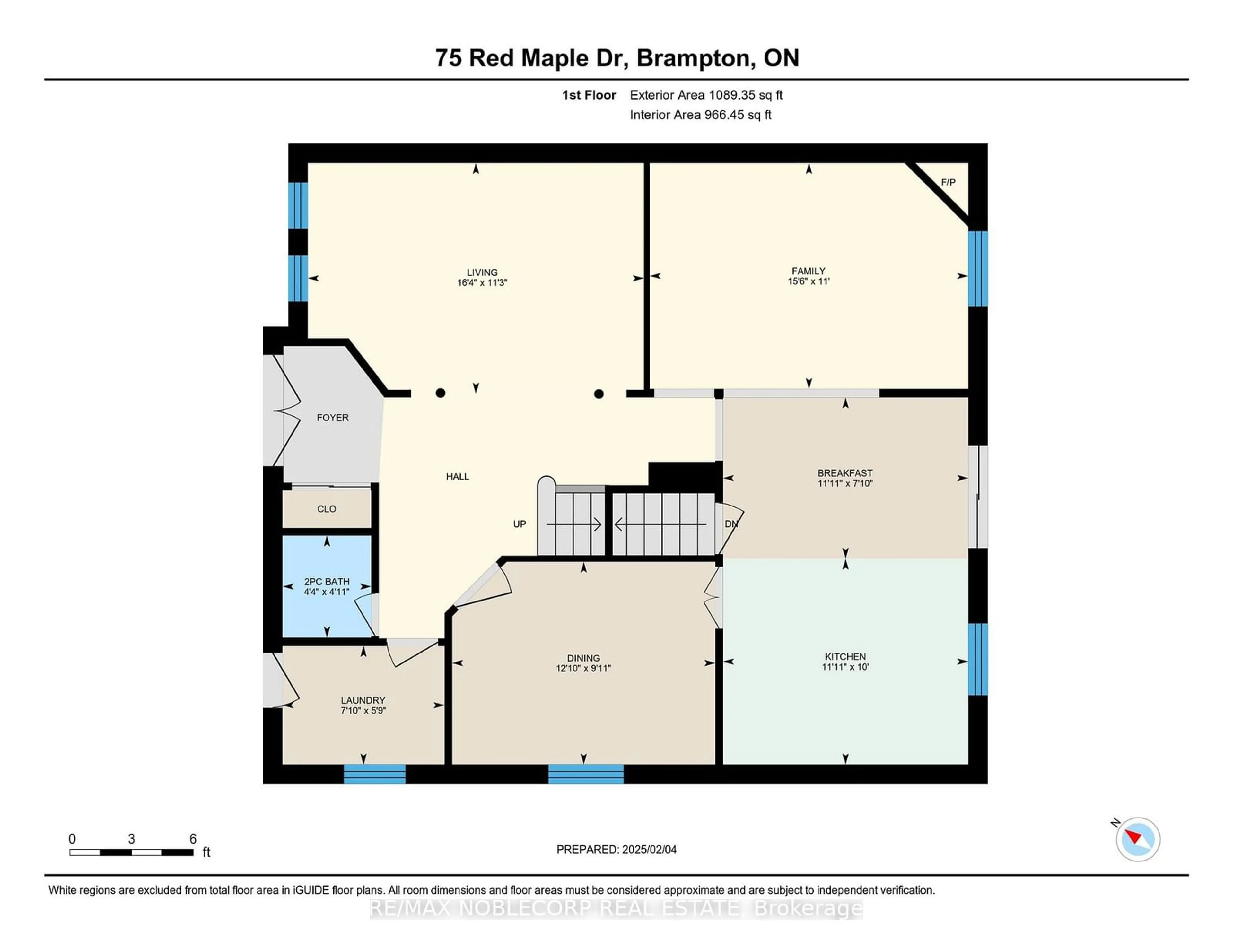 Floor plan for 75 Red Maple Dr, Brampton Ontario L6X 4M1