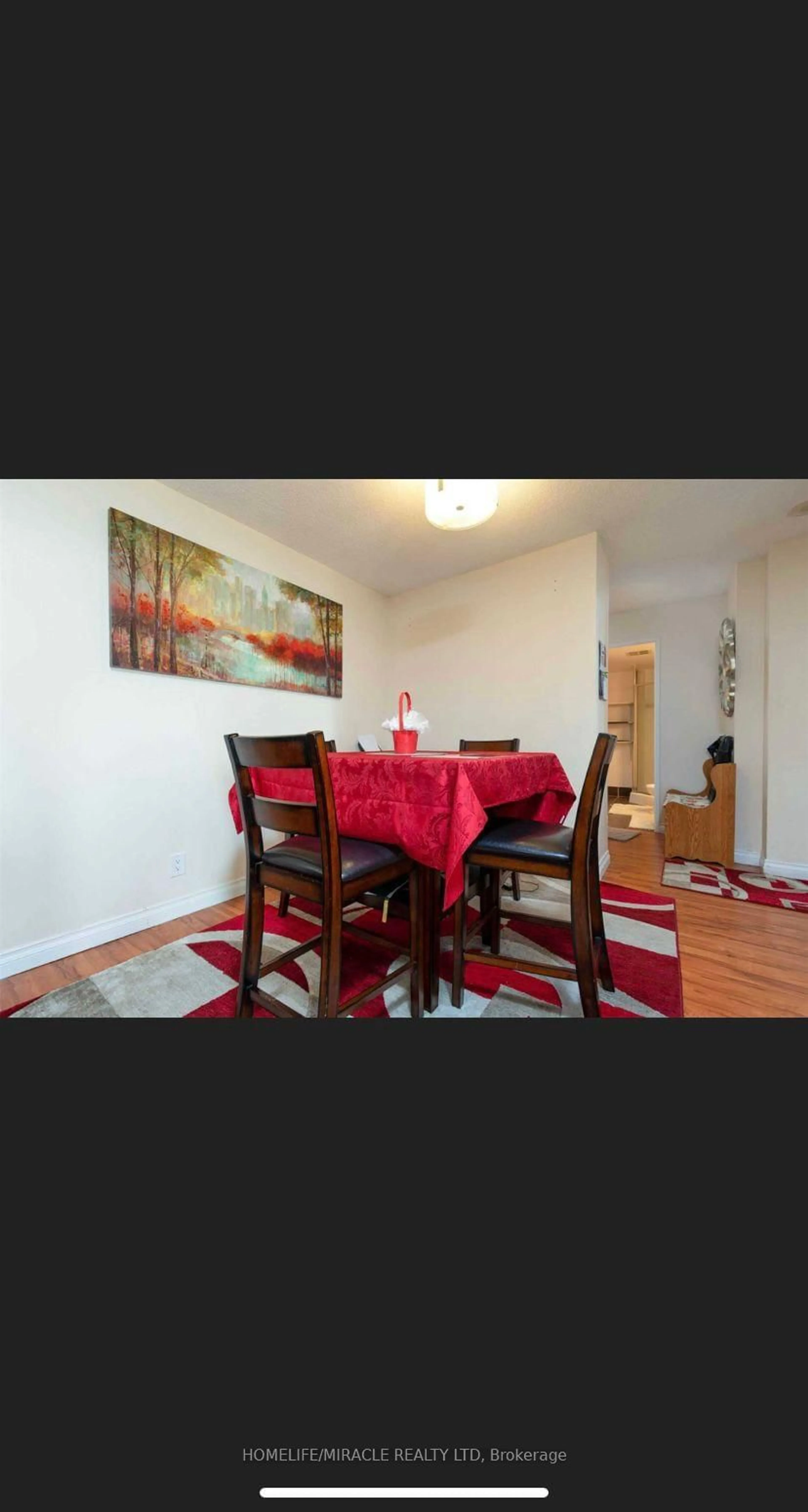 Dining room, wood/laminate floor for 41 Markbrook Lane #1206, Toronto Ontario M9V 5E6