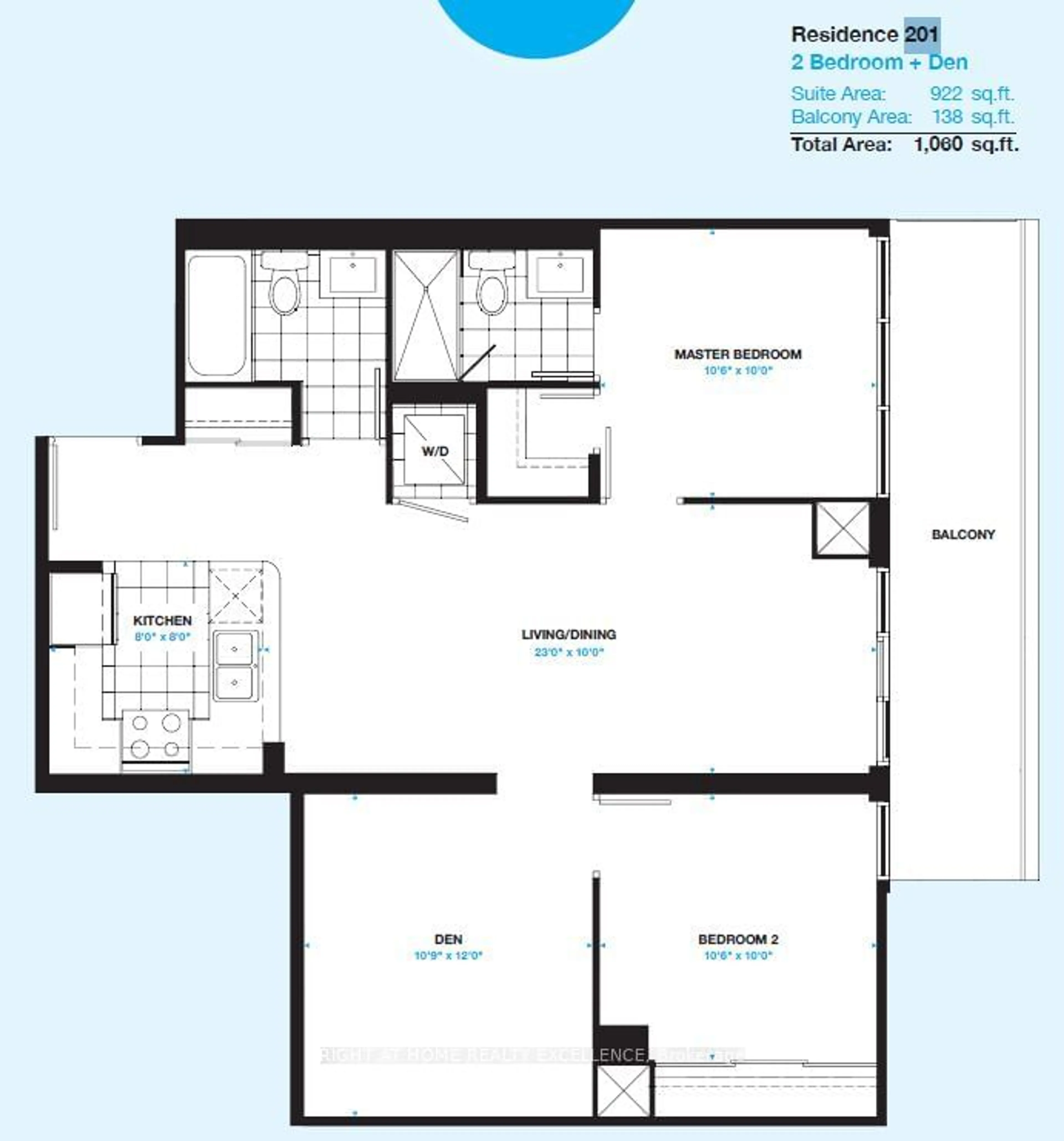 Floor plan for 65 Watergarden Dr #201, Mississauga Ontario L5R 0G9