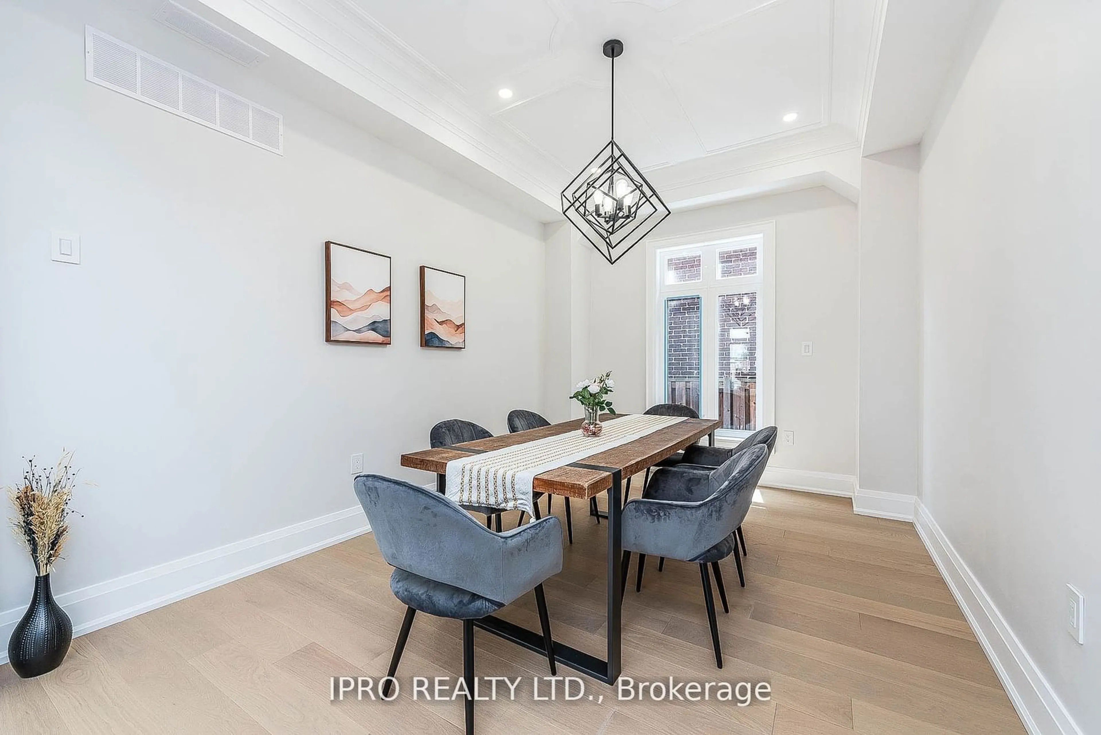 Dining room, wood/laminate floor for 303 Delta St, Toronto Ontario M8W 4G1