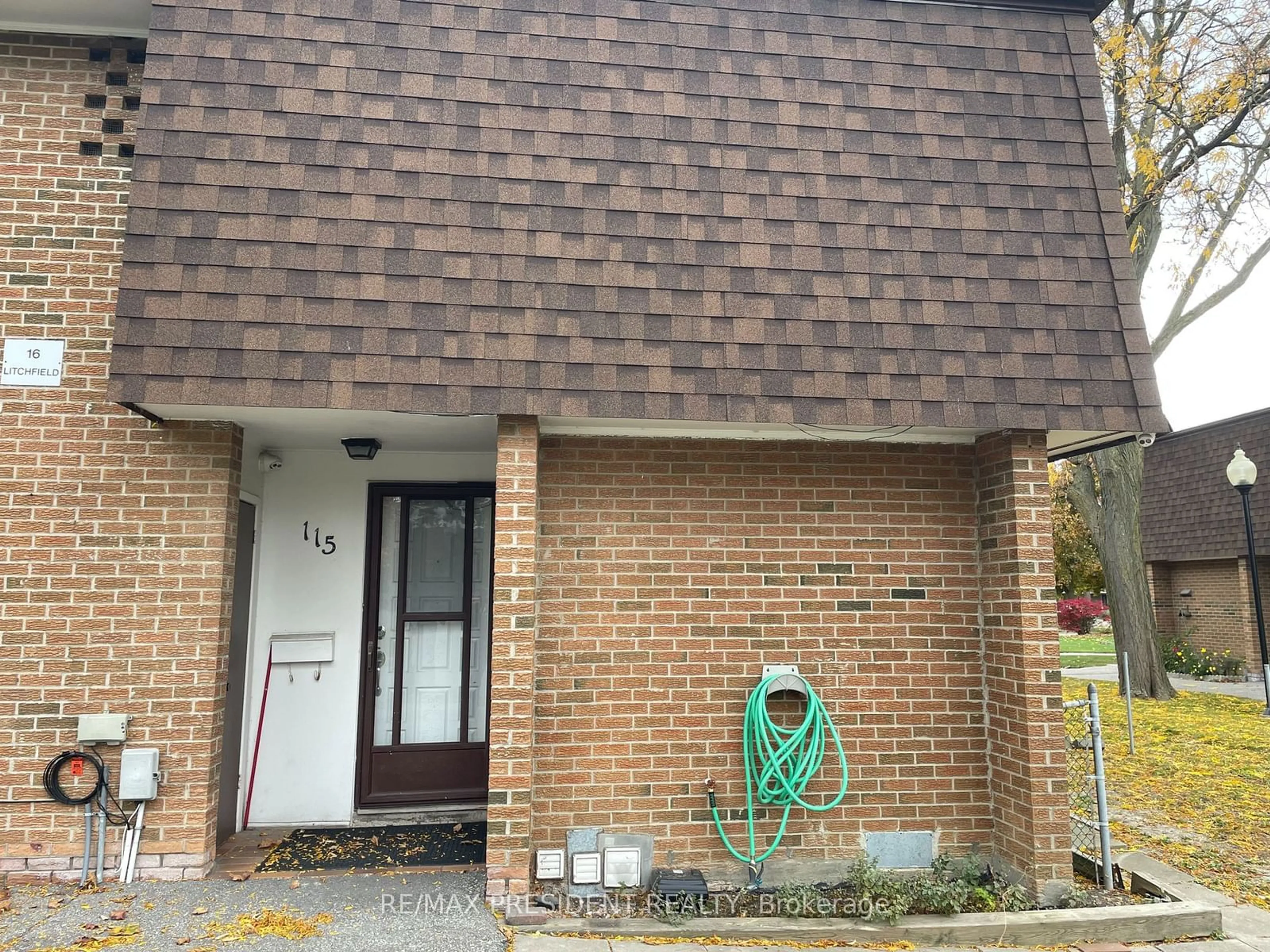 Home with brick exterior material, street for 16 Litchfield Crt #115, Toronto Ontario M9V 2A8