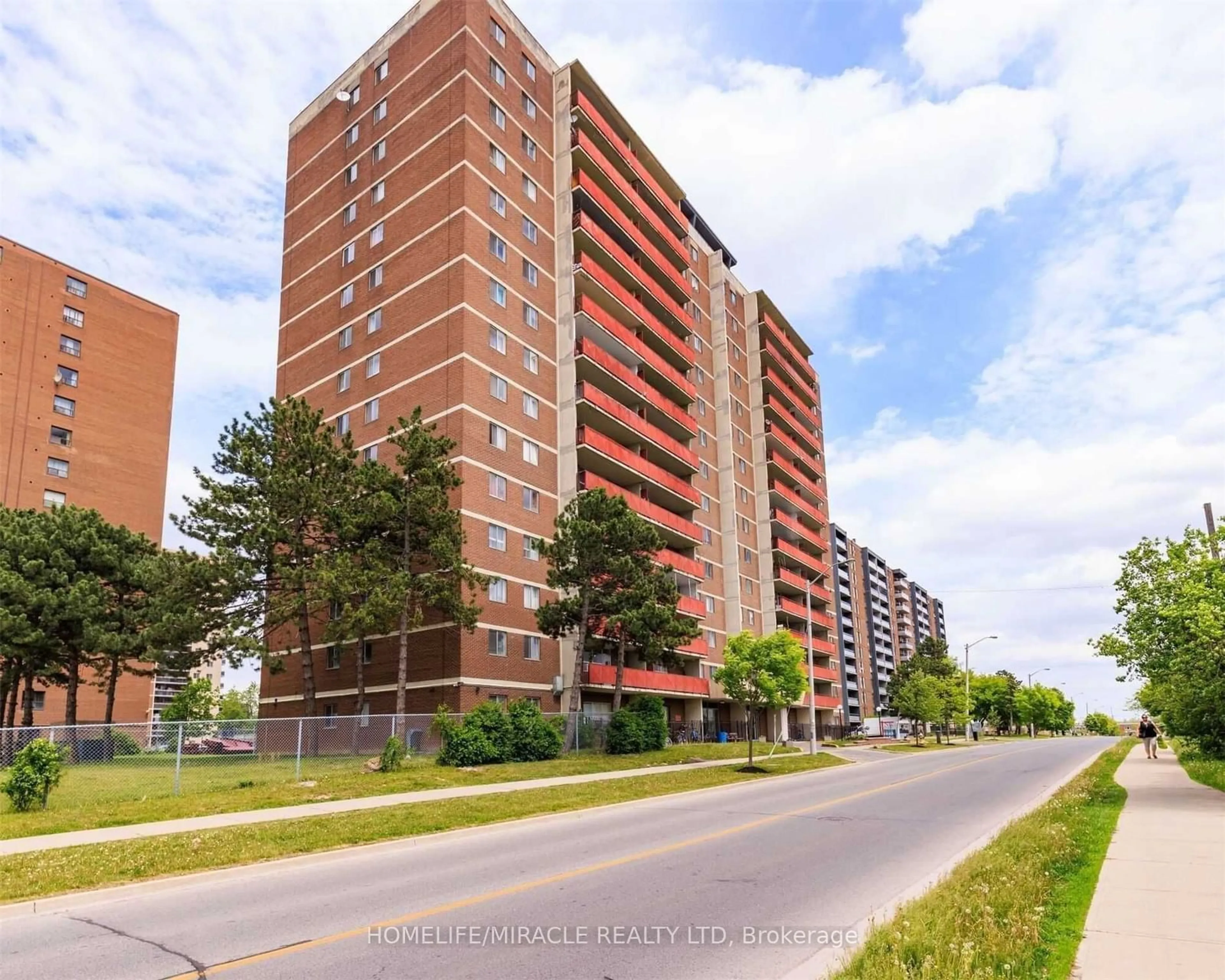 Home with brick exterior material, street for 60 Stevenson Rd #1606, Toronto Ontario M9V 2B4