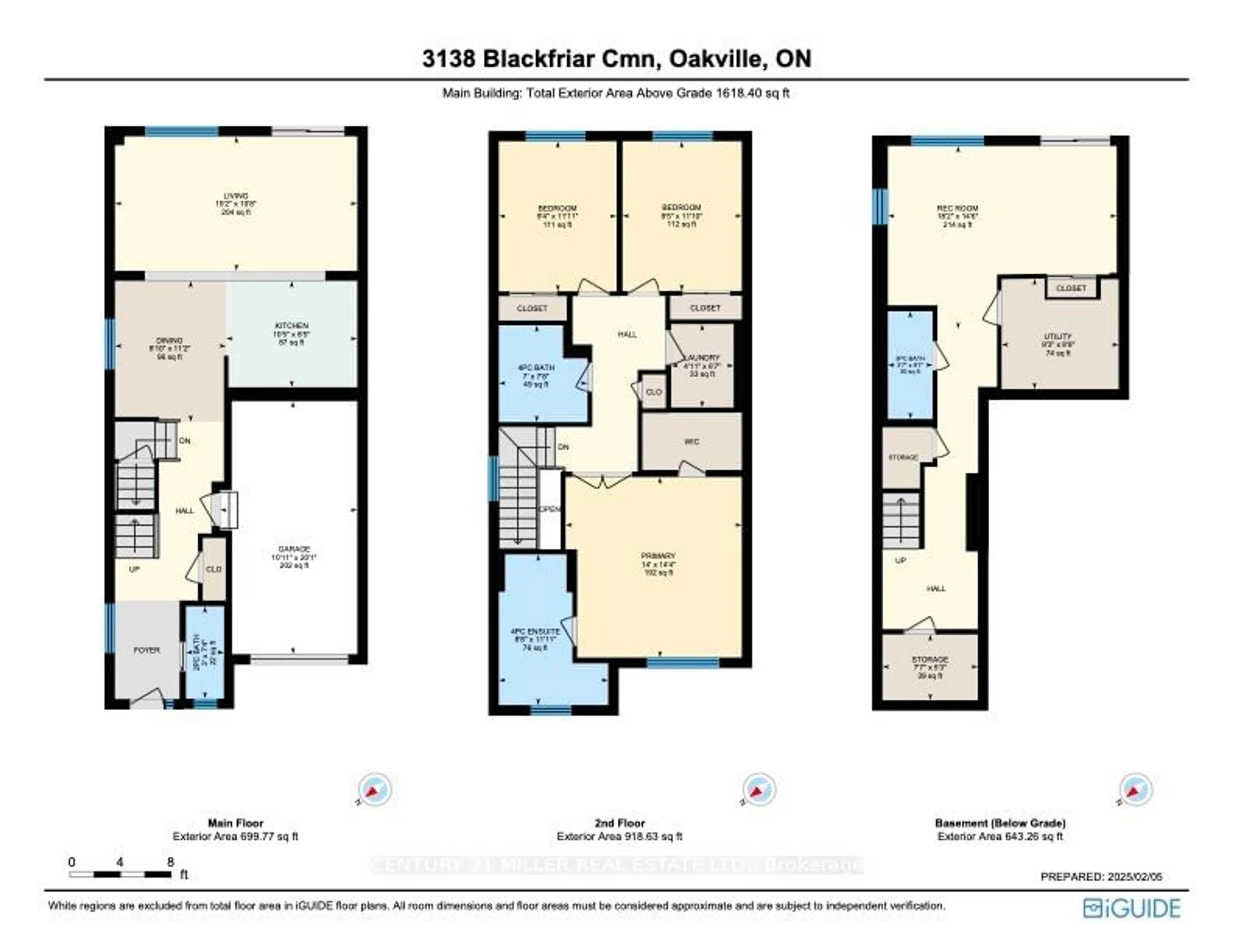 Floor plan for 3138 Blackfriar Common, Oakville Ontario L6H 0P8