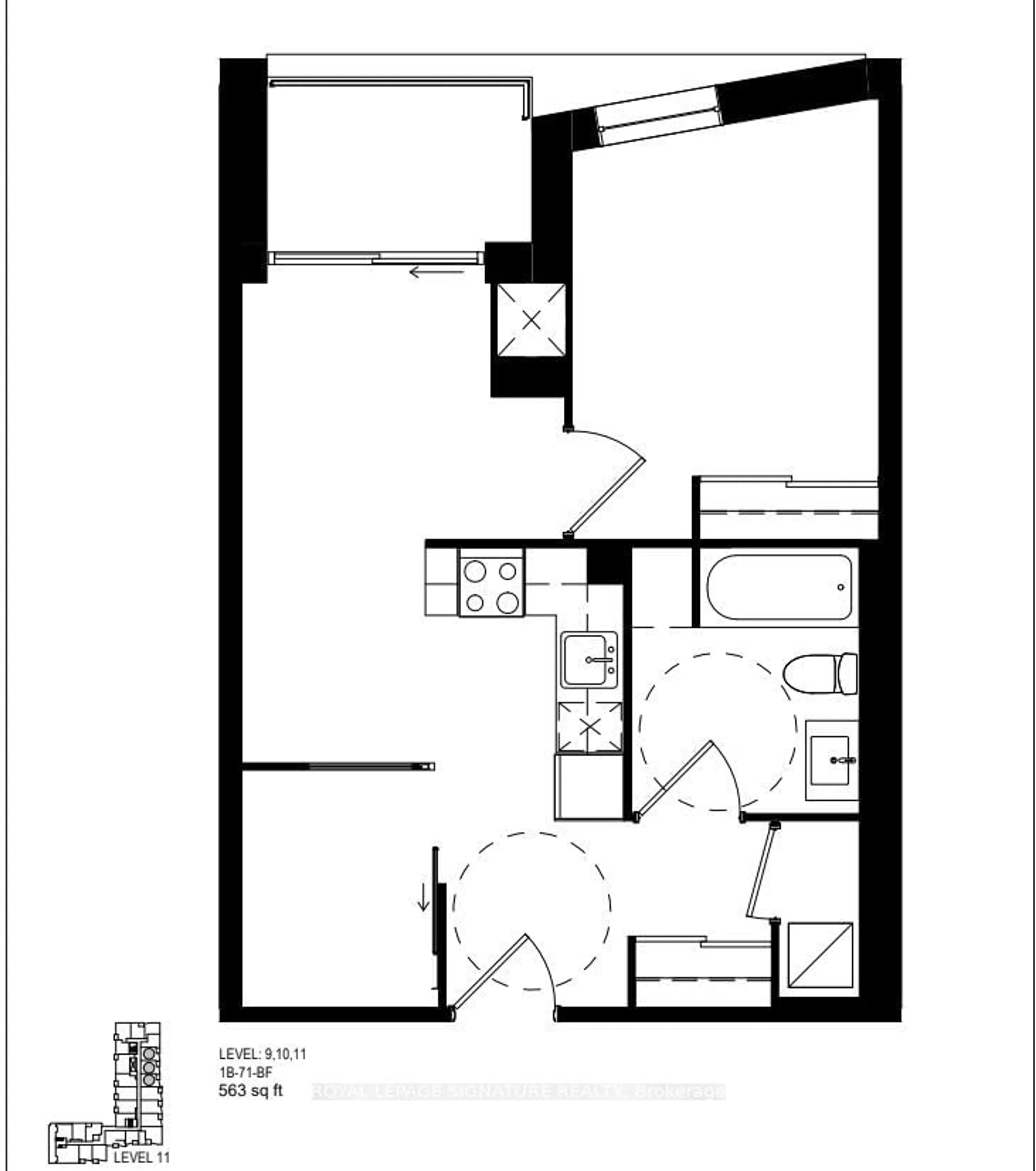 Floor plan for 3100 Keel St #909, Toronto Ontario M3M 2H4