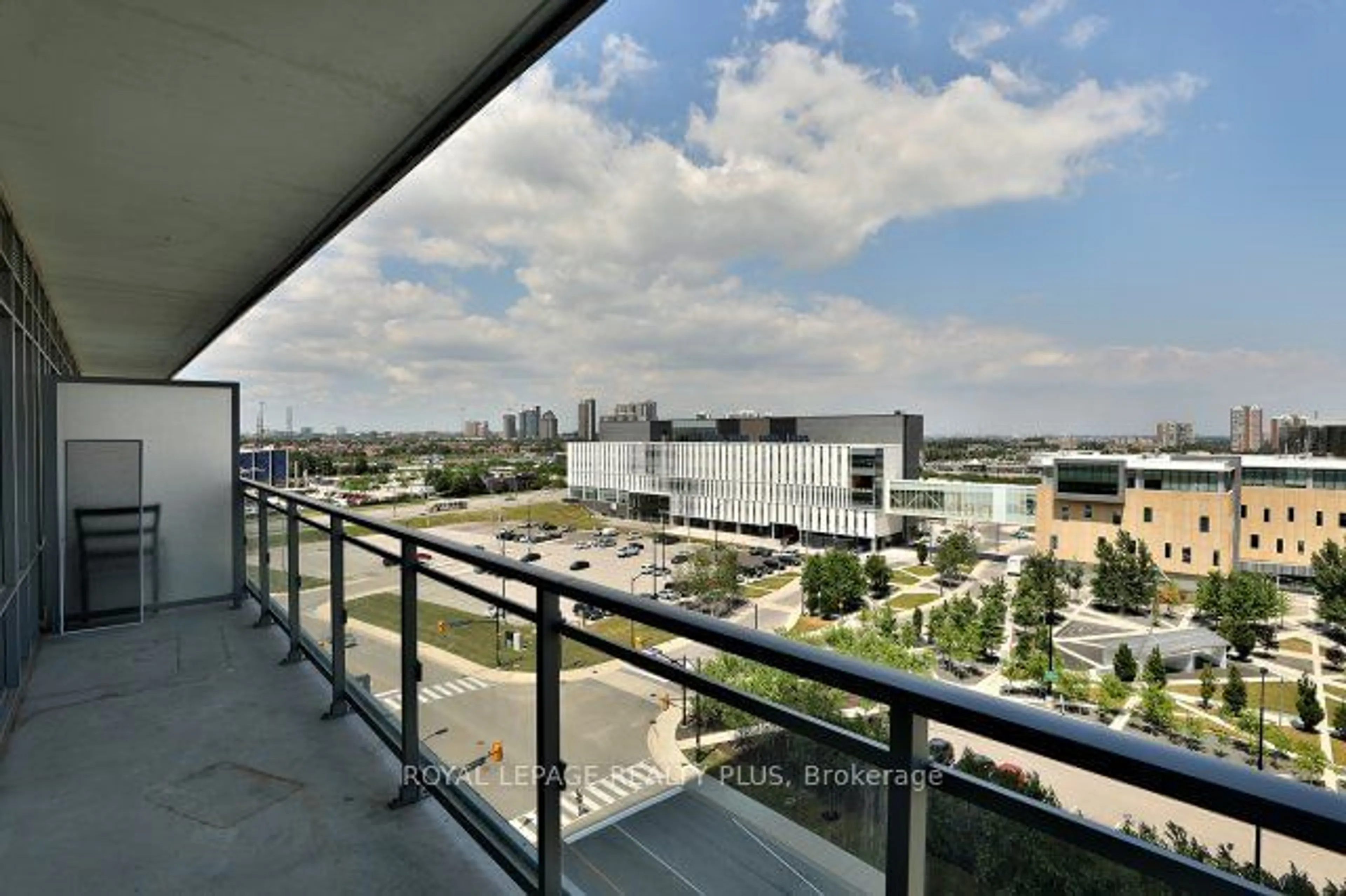 Balcony in the apartment, city buildings view from balcony for 360 Square One Dr #812, Mississauga Ontario L5B 0G7