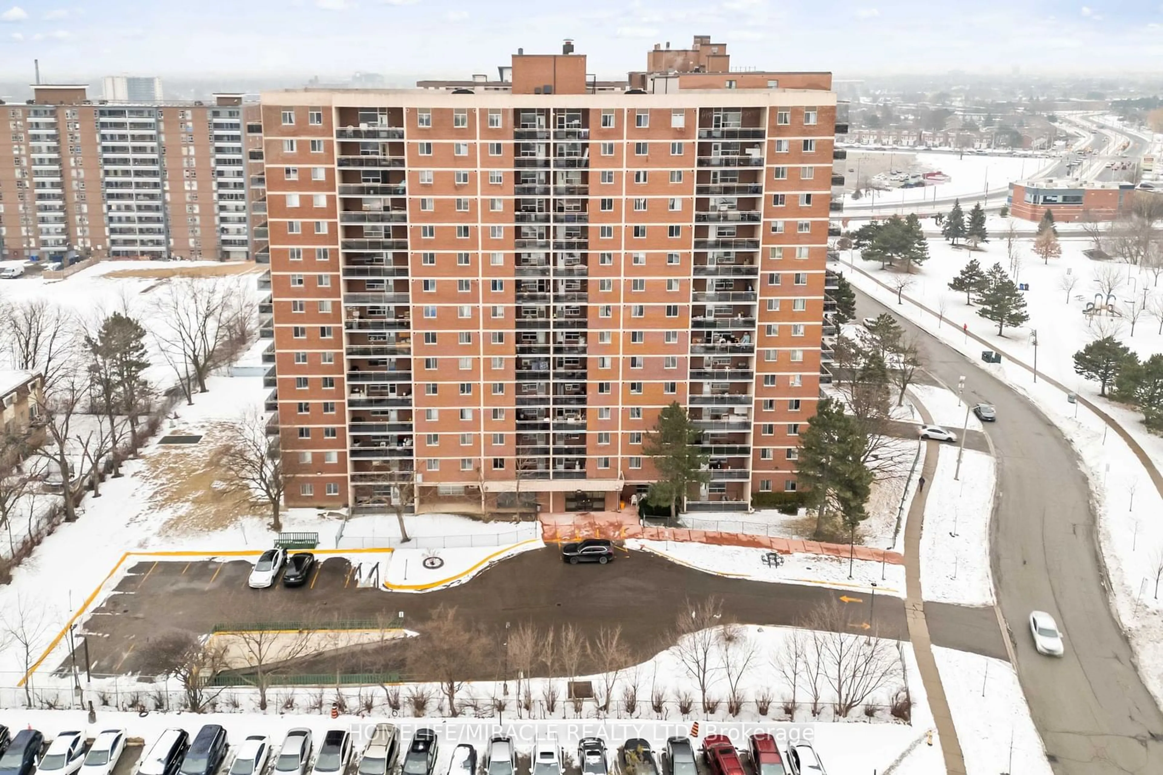 A pic from outside/outdoor area/front of a property/back of a property/a pic from drone, city buildings view from balcony for 49 Silverstone Dr #605, Toronto Ontario M9V 3G2