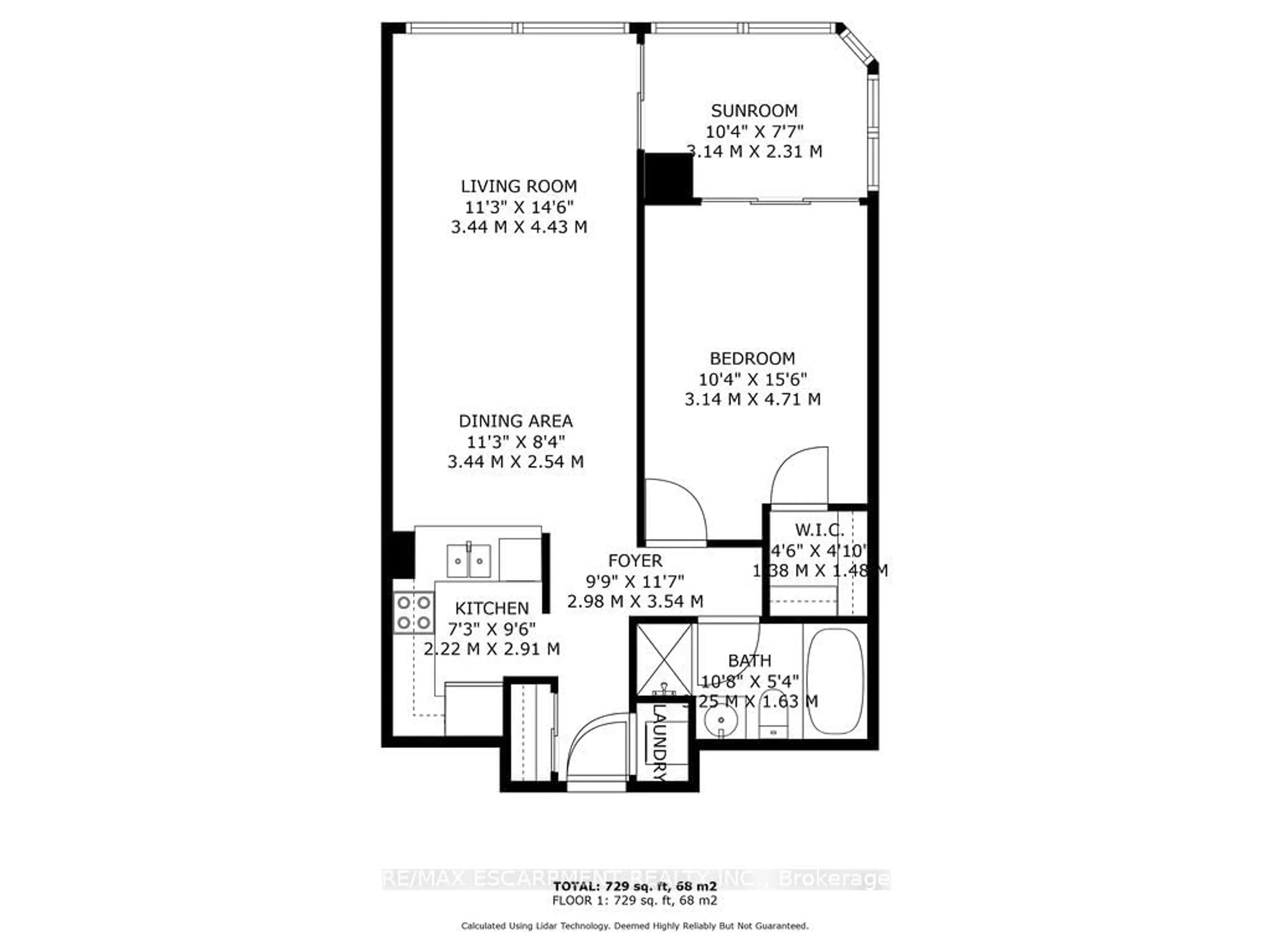 Floor plan for 1276 Maple Crossing Blvd #607, Burlington Ontario L7S 2J9