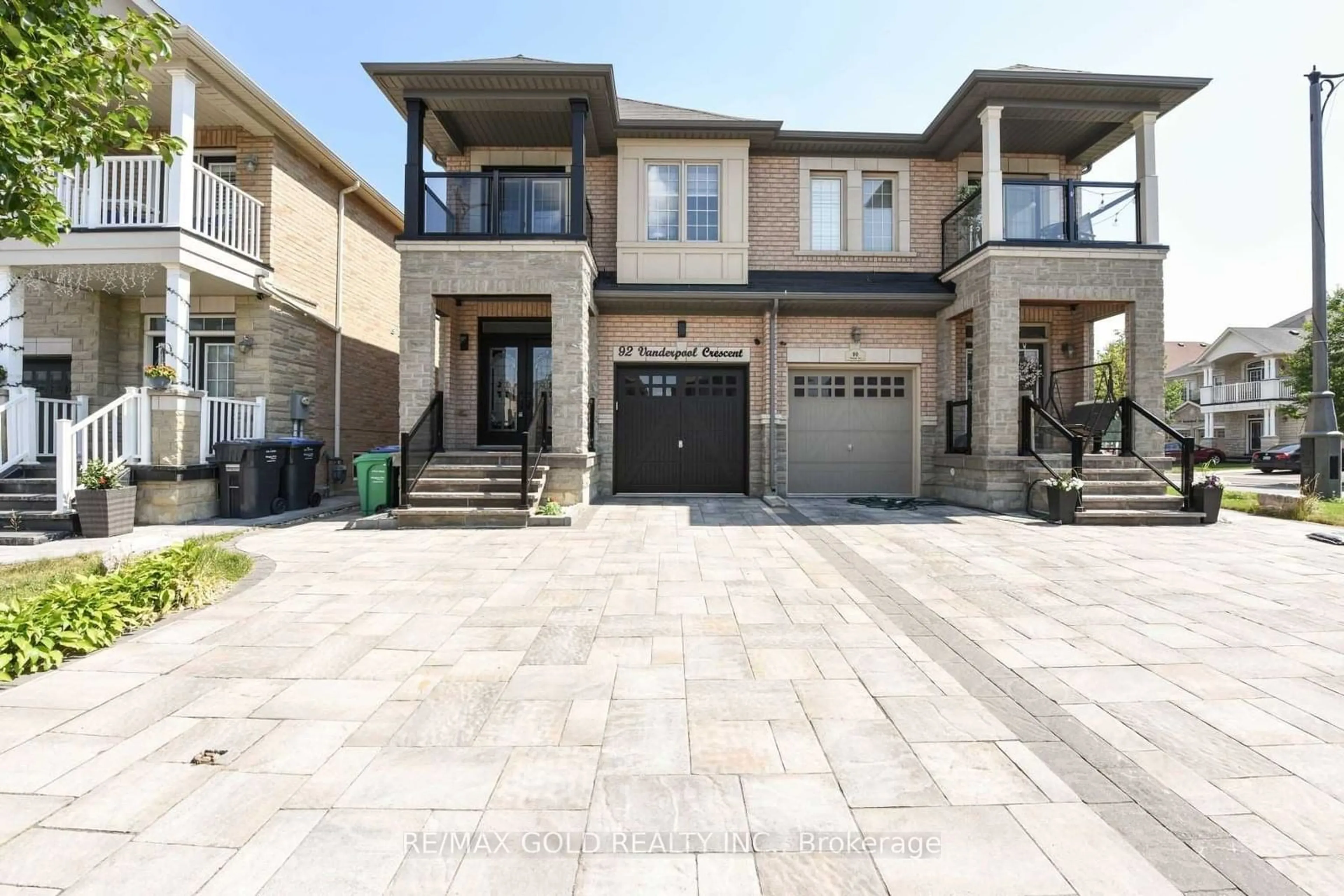 Home with brick exterior material, street for 92 Vanderpool Cres, Brampton Ontario L6P 3W2