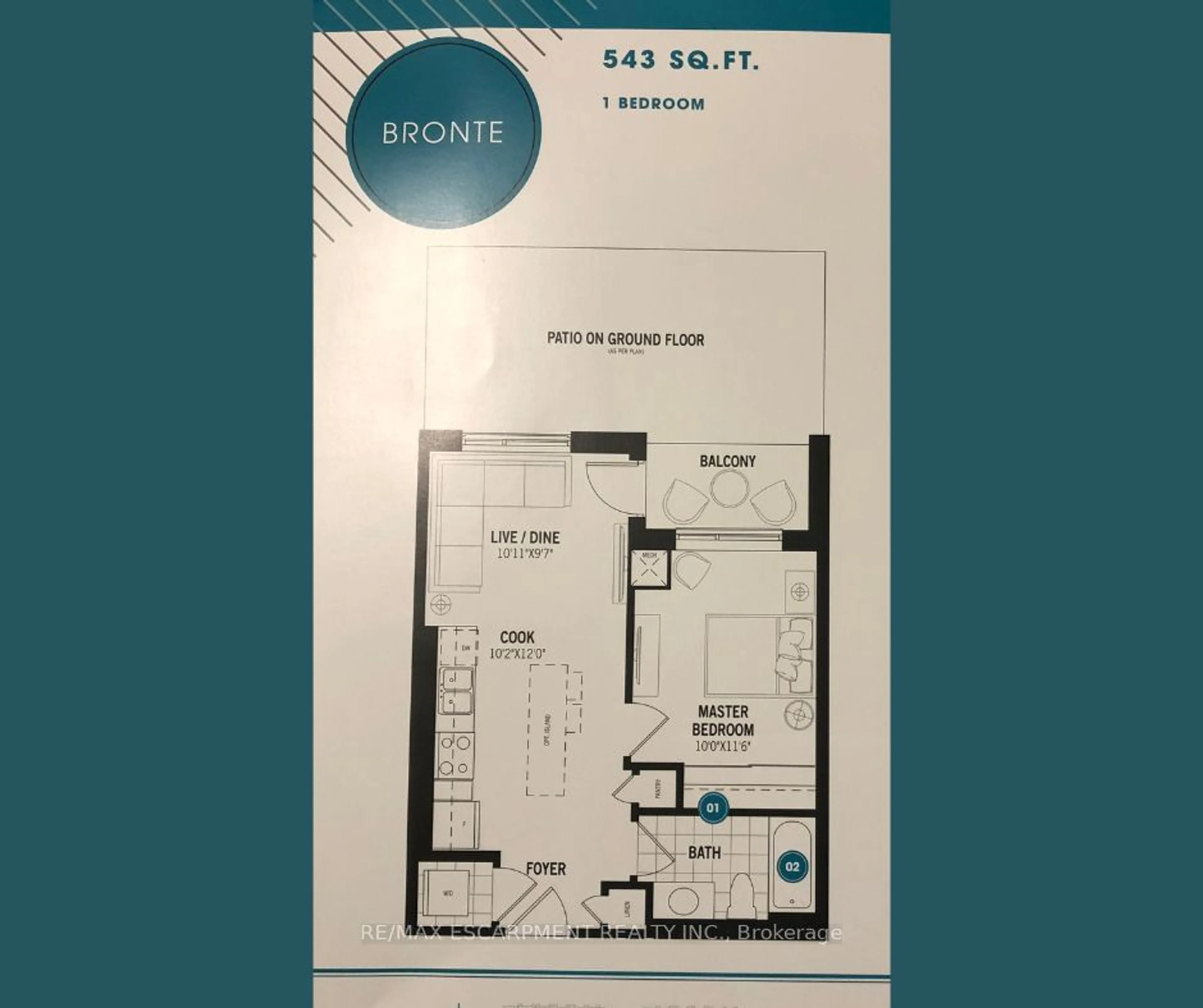 Floor plan for 1105 Leger Way #211, Milton Ontario L9E 1K7